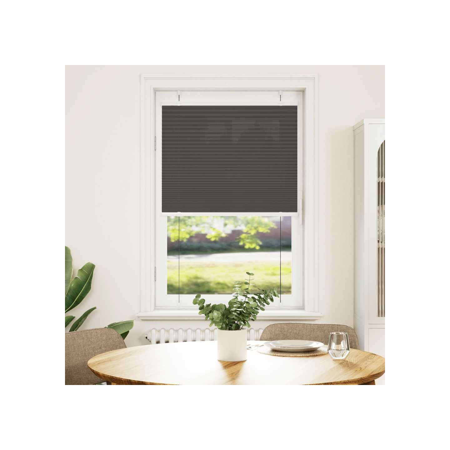 Store plissé noir 70x150 cm largeur du tissu 69,4 cm polyester