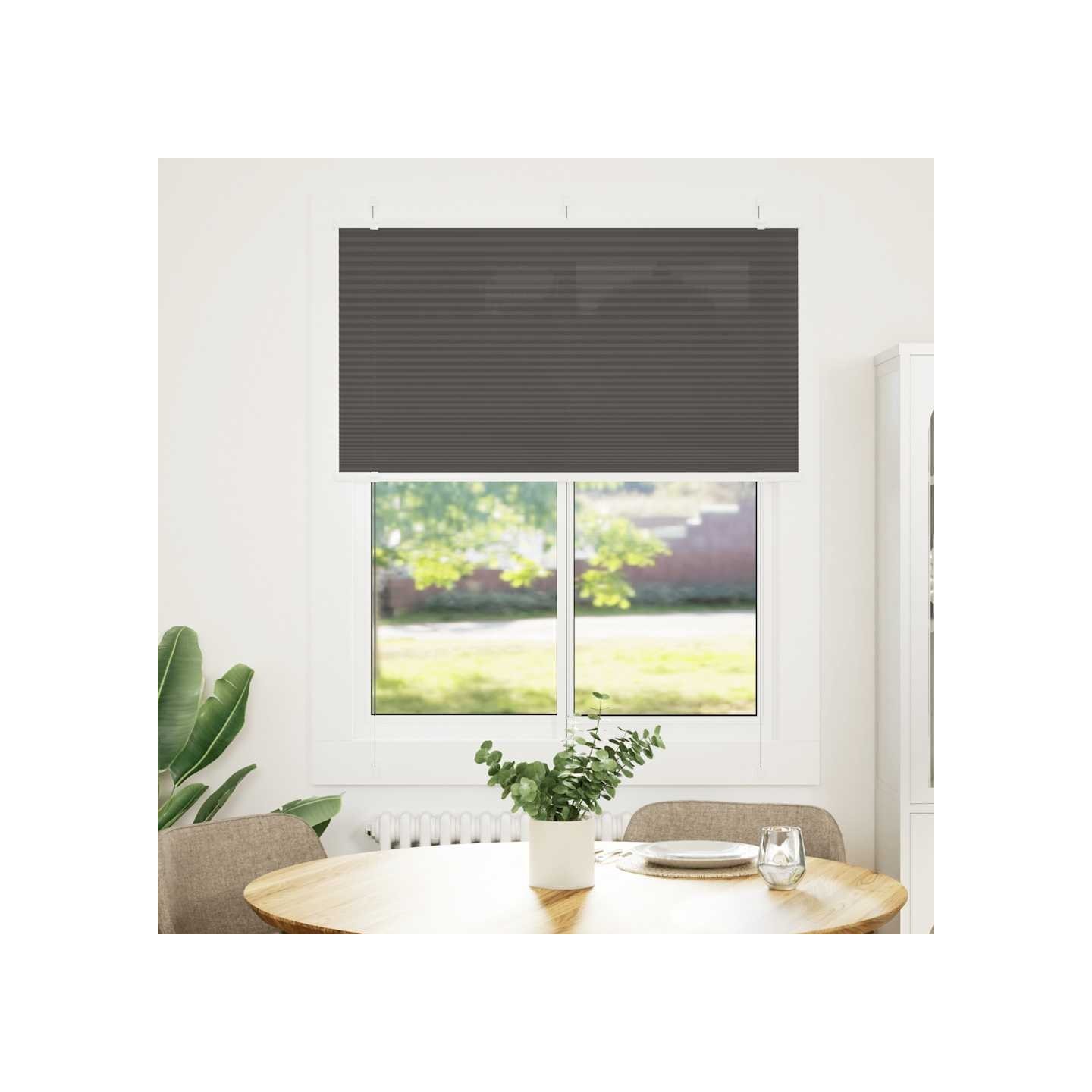 Store plissé noir 105x150 cm largeur du tissu 104,4cm polyester