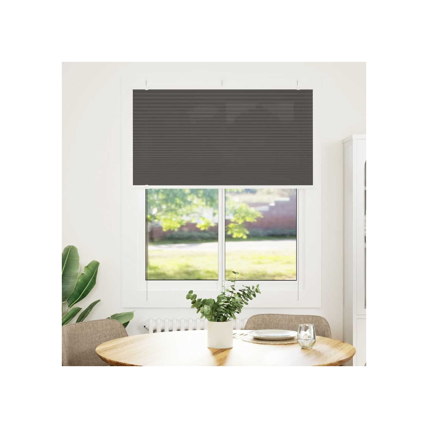 Store plissé noir 110x150 cm largeur du tissu 109,4cm polyester