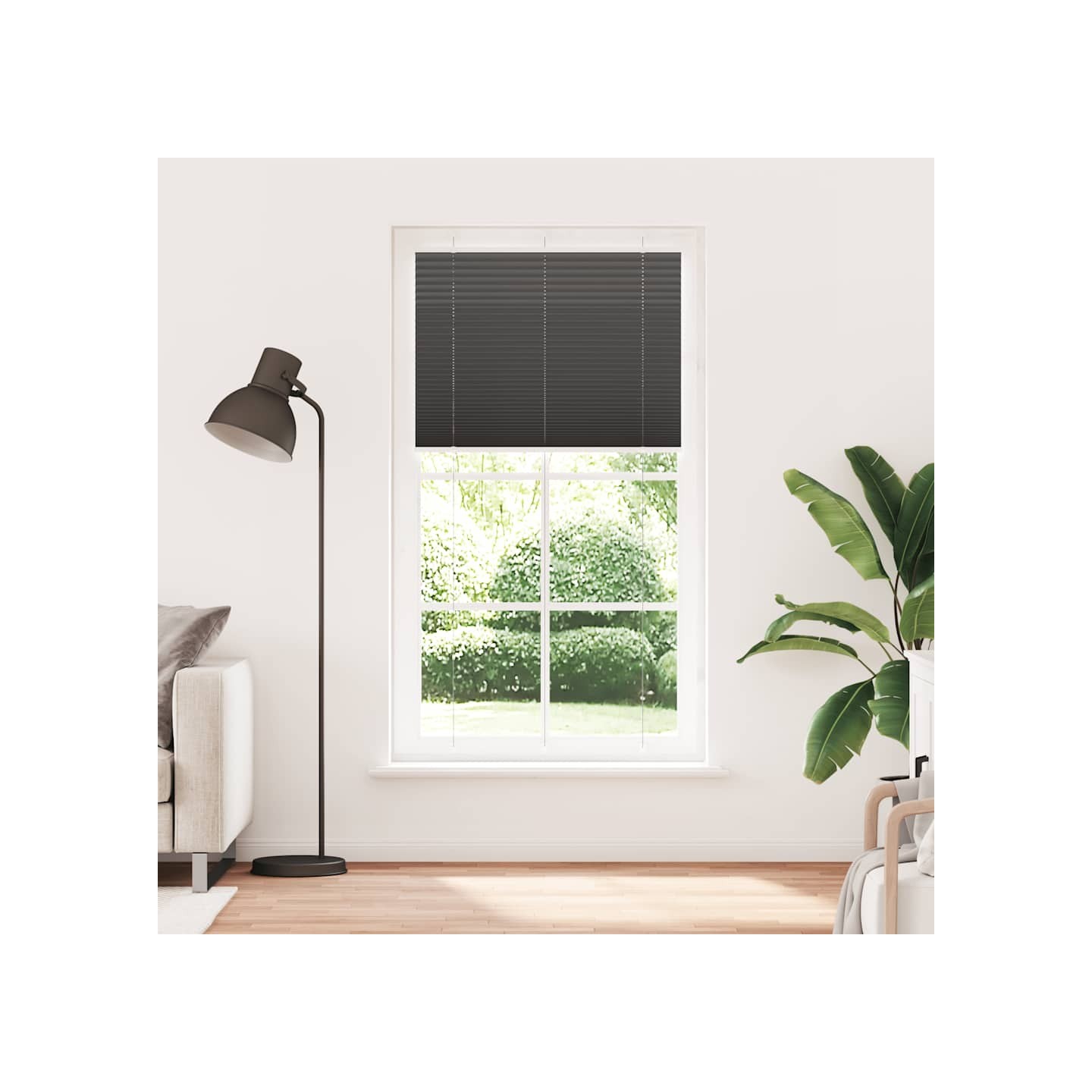 Store plissé noir 110x200 cm largeur du tissu 109,4cm polyester