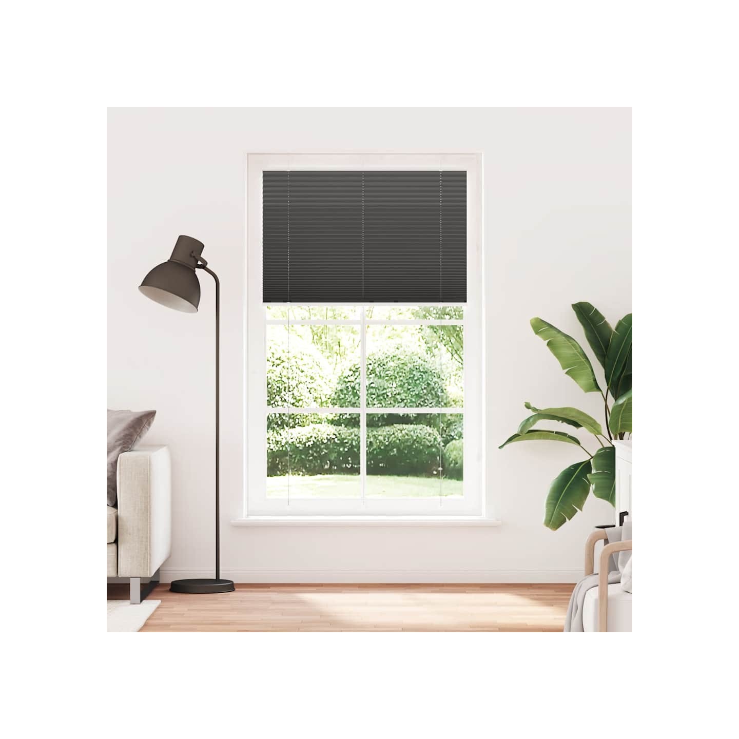 Store plissé noir 120x200 cm largeur du tissu 119,4cm polyester