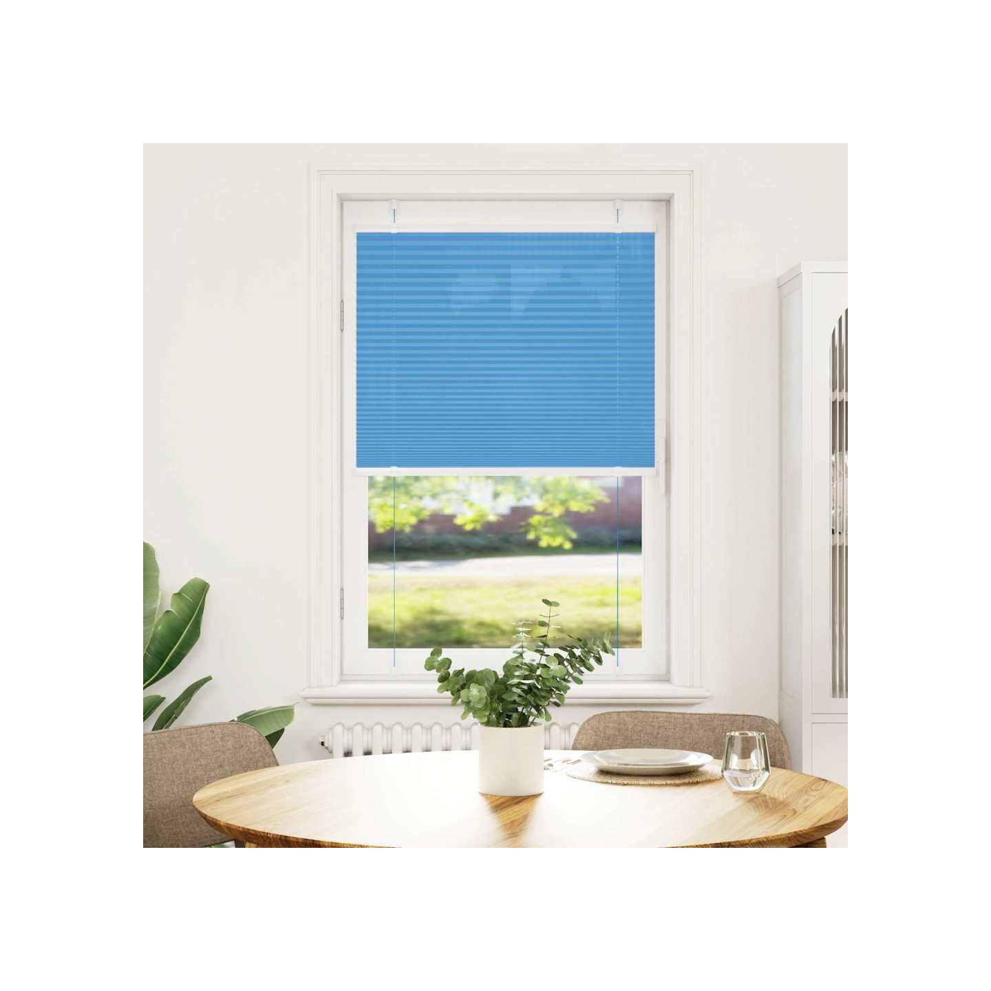 Store plissé bleu 80x100 cm largeur du tissu 79,4 cm polyester
