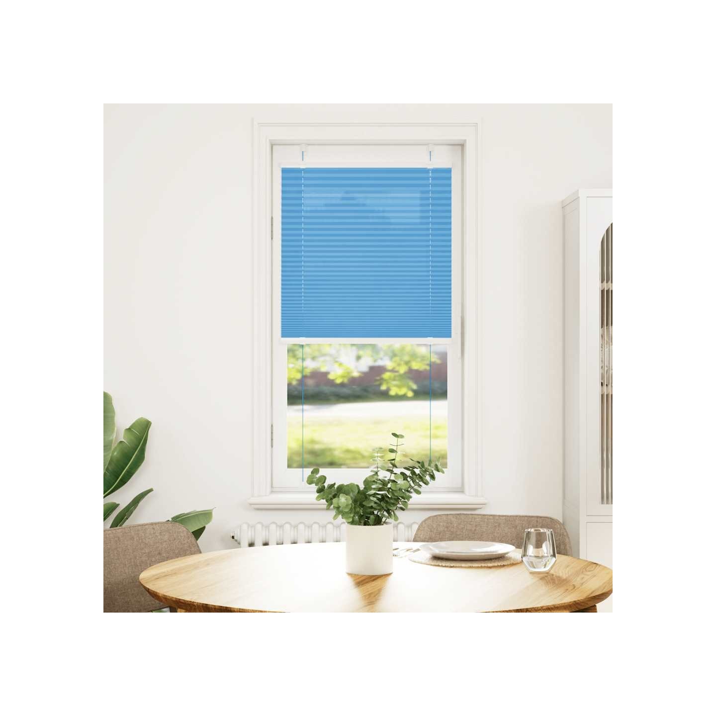 Store plissé bleu 60x100 cm largeur du tissu 59,4 cm polyester