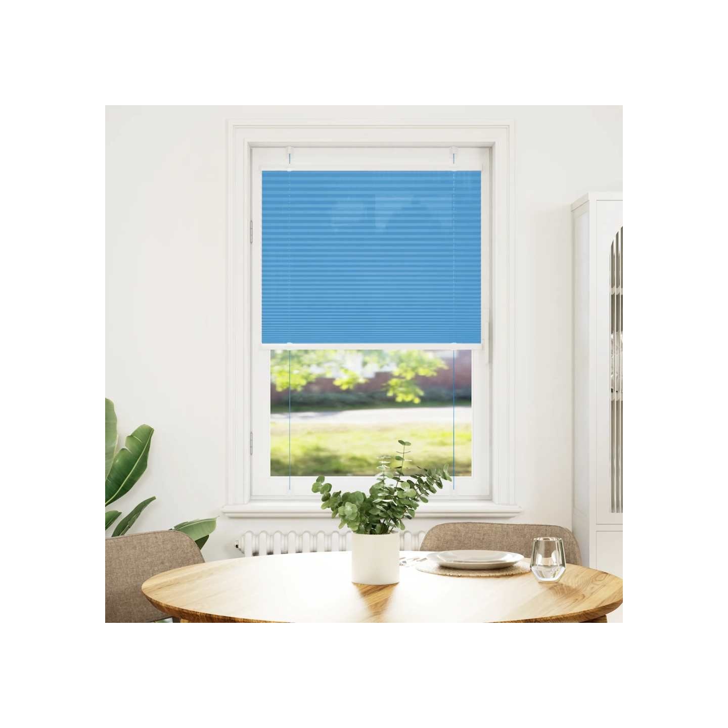 Store plissé bleu 70x150 cm largeur du tissu 69,4 cm polyester