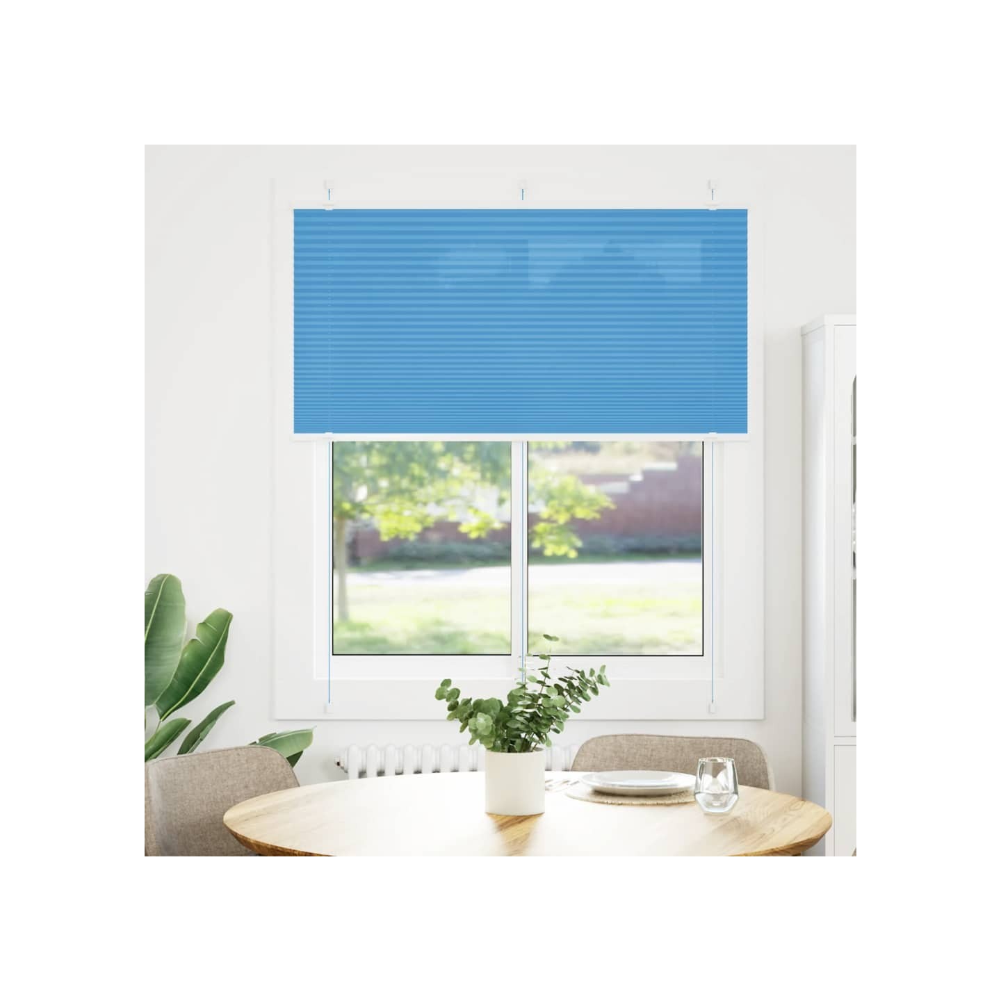 Store plissé bleu 120x150 cm largeur du tissu 119,4cm polyester