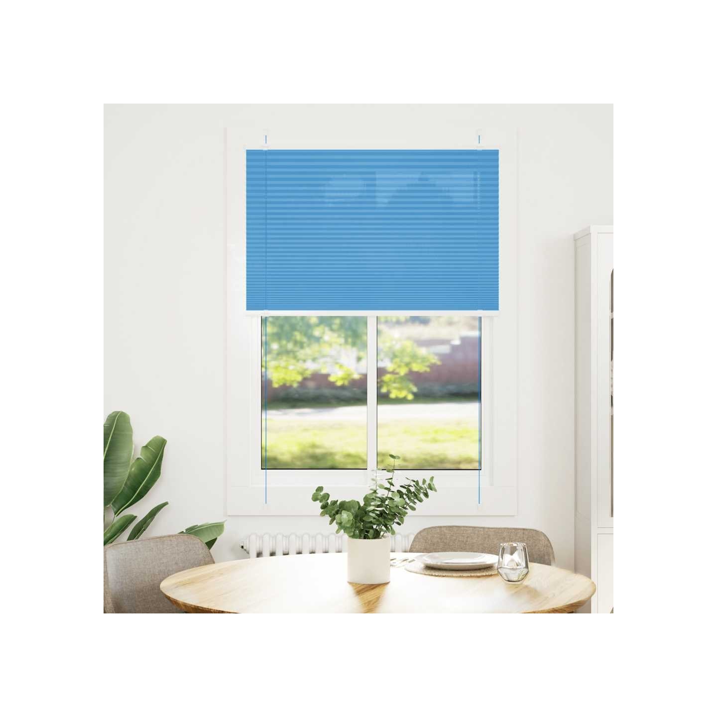 Store plissé bleu 85x150 cm largeur du tissu 84,4 cm polyester