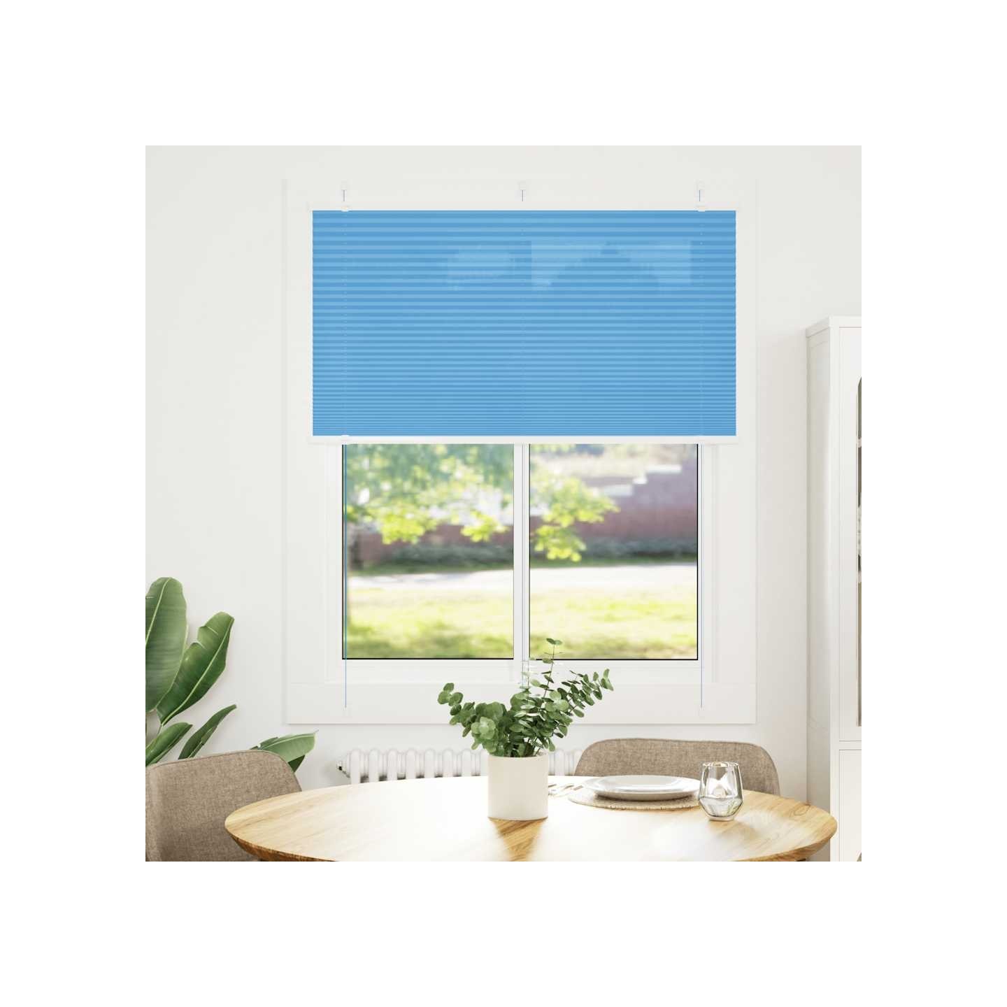 Store plissé bleu 110x150 cm largeur du tissu 109,4cm polyester