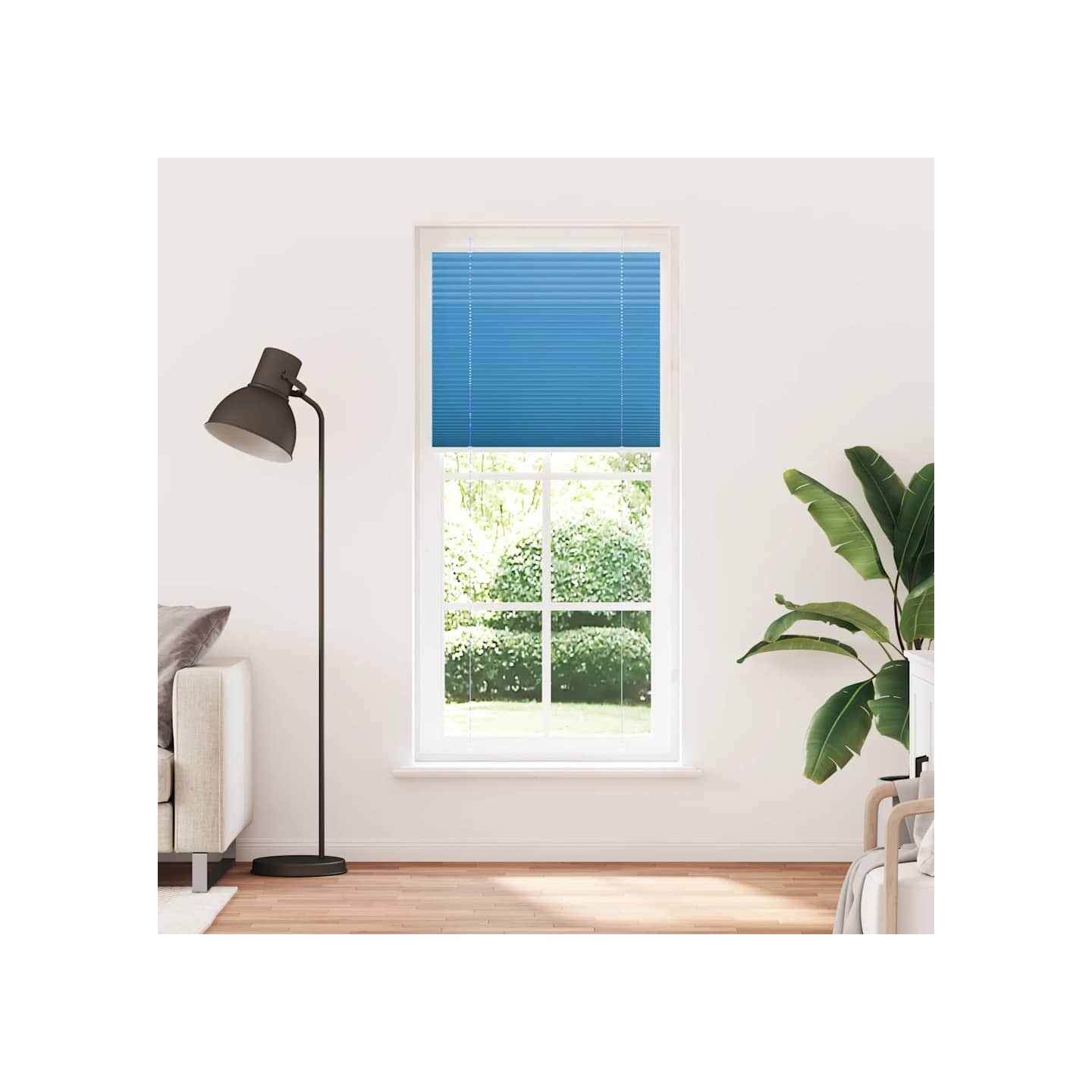 Store plissé bleu 90x200 cm largeur du tissu 89,4 cm polyester