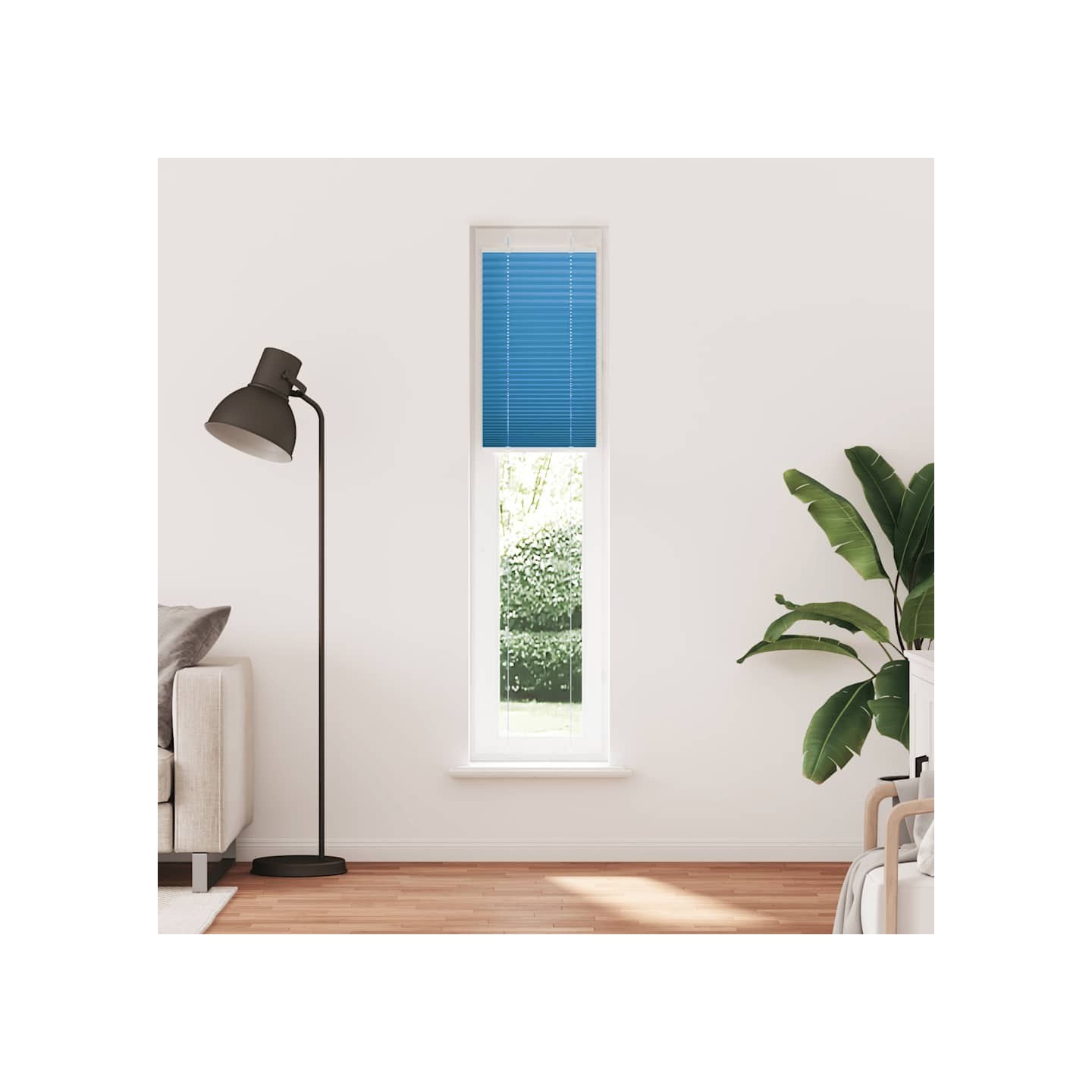 Store plissé bleu 50x200 cm largeur du tissu 49,4 cm polyester