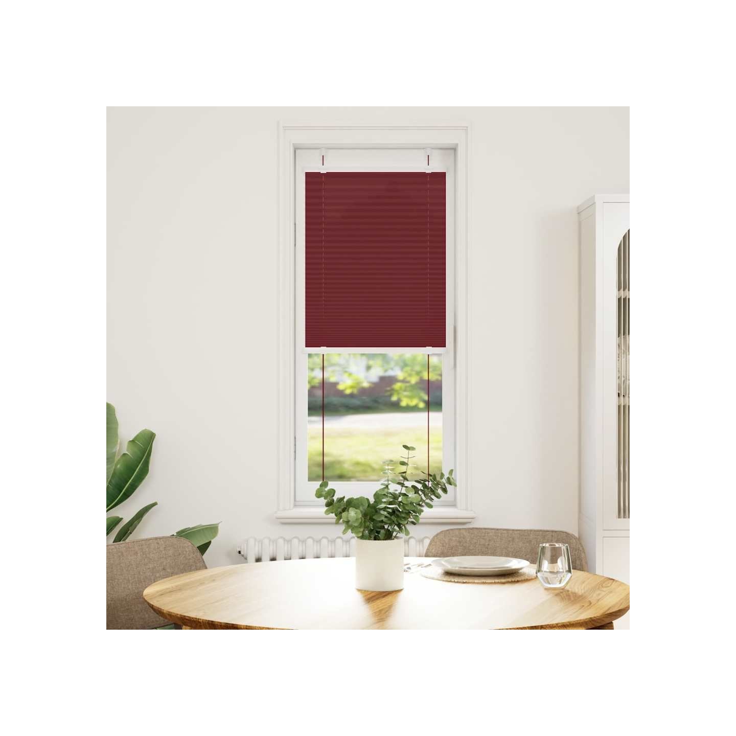 Store plissé rouge bordeaux 50x100 cm largeur du tissu 49,4 cm