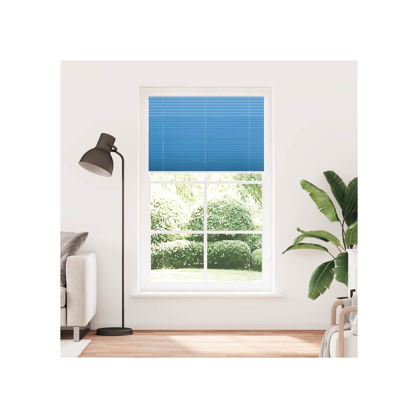 Store plissé bleu 115x200 cm largeur du tissu 114,4cm polyester