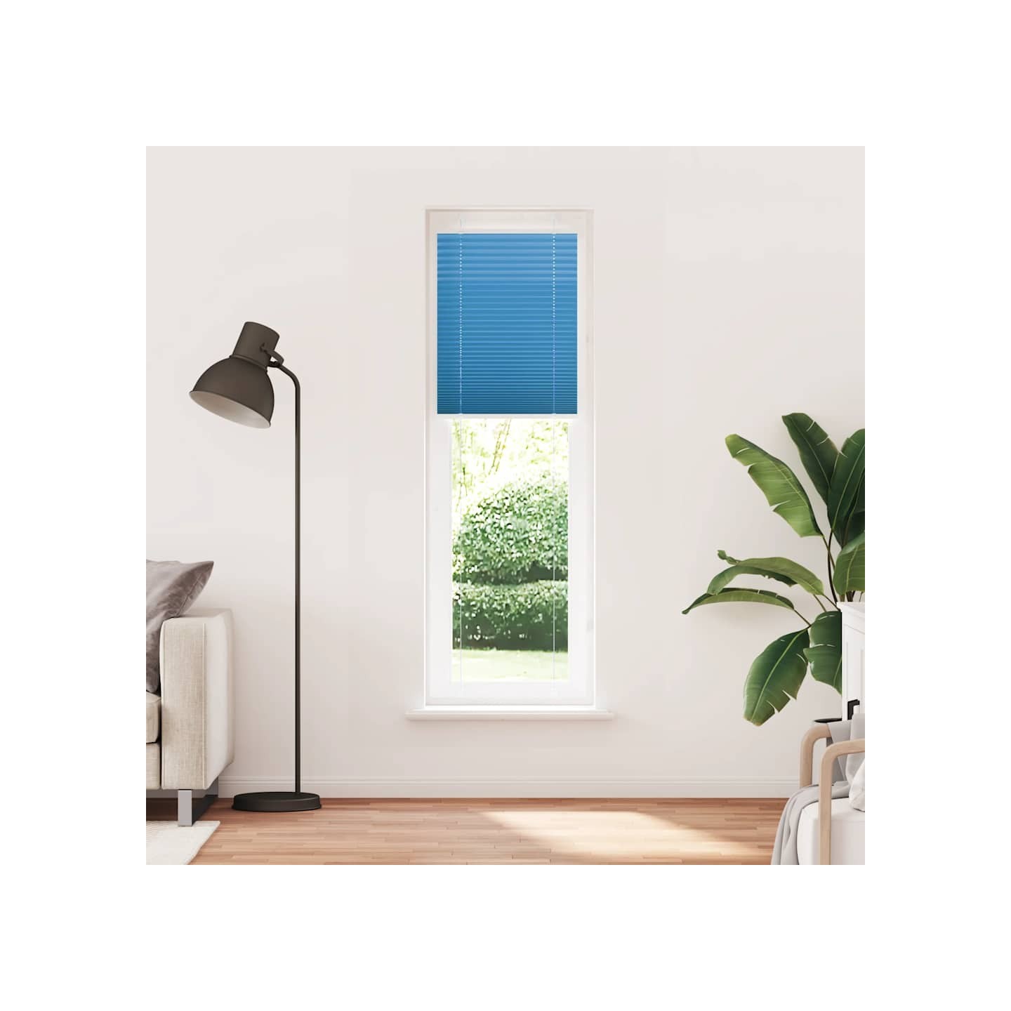 Store plissé bleu 55x200 cm largeur du tissu 54,4 cm polyester