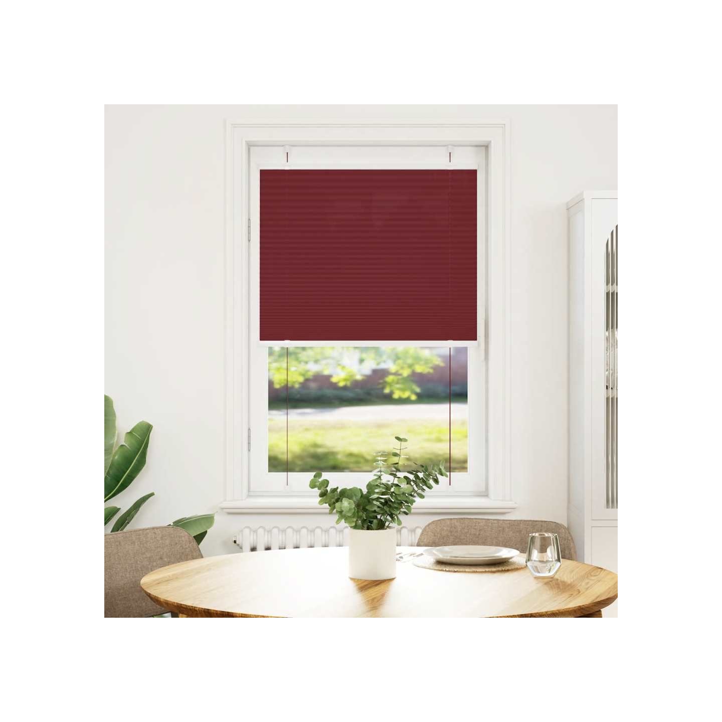 Store plissé rouge bordeaux 80x100 cm largeur du tissu 79,4 cm