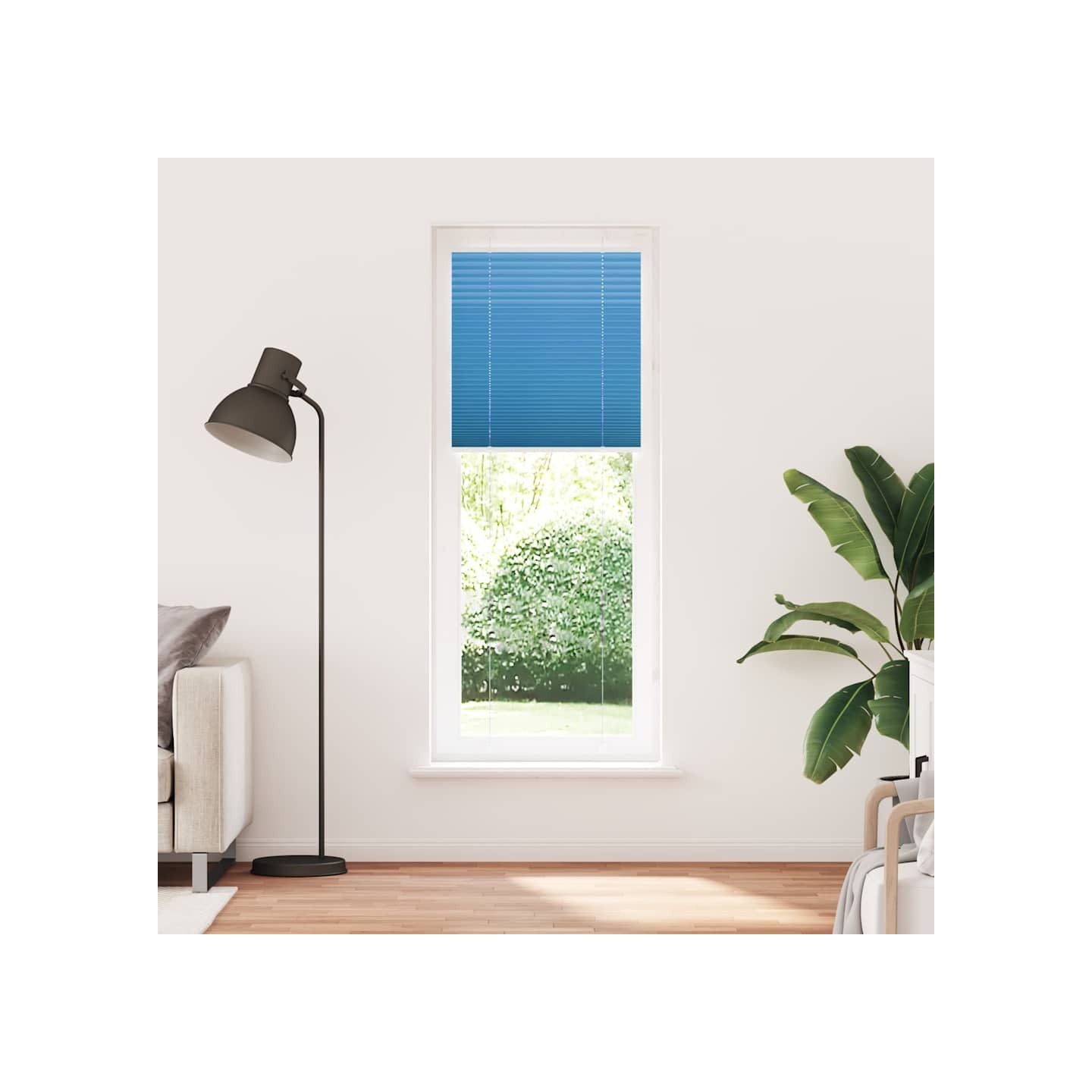 Store plissé bleu 80x200 cm largeur du tissu 79,4 cm polyester