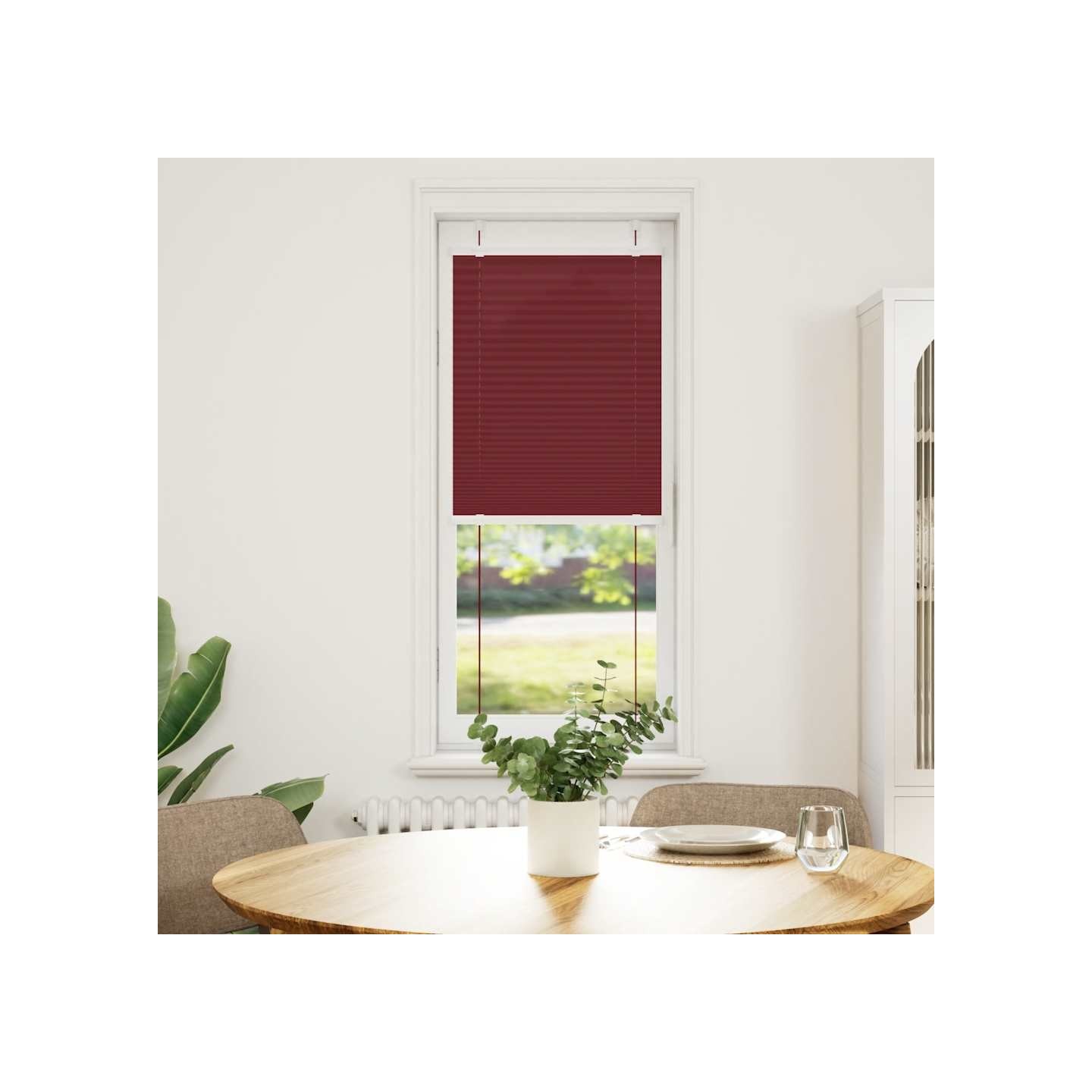 Store plissé rouge bordeaux 40x100 cm largeur du tissu 39,4 cm