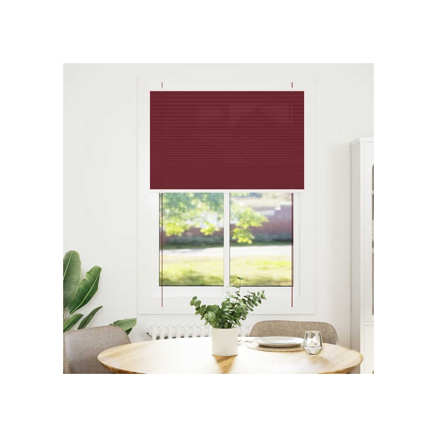 Store plissé rouge bordeaux 85x100 cm largeur du tissu 84,4 cm