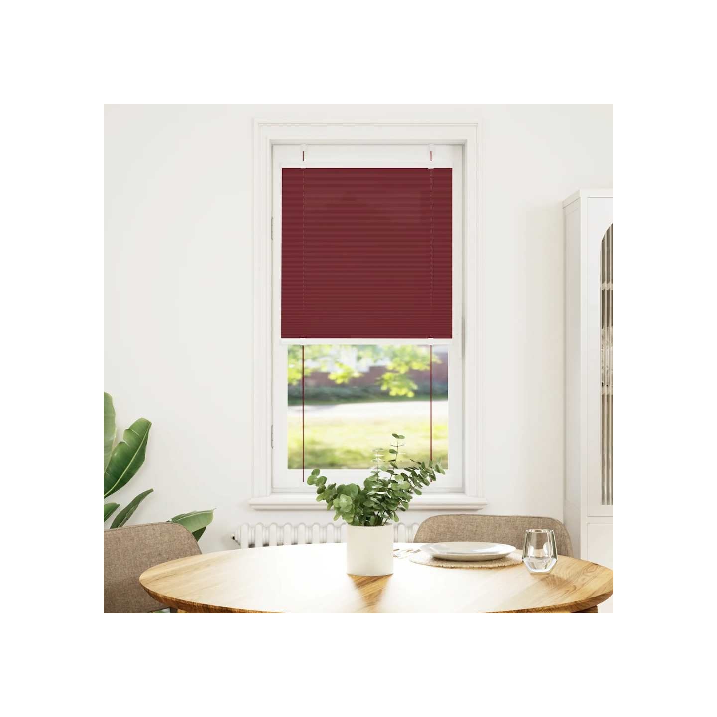 Store plissé rouge bordeaux 65x100 cm largeur du tissu 64,4 cm