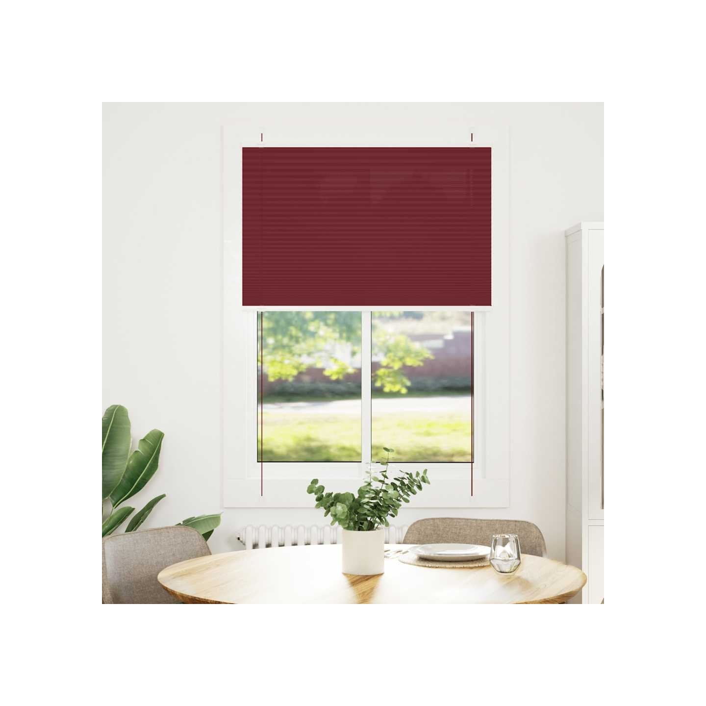 Store plissé rouge bordeaux 95x100 cm largeur du tissu 94,4 cm