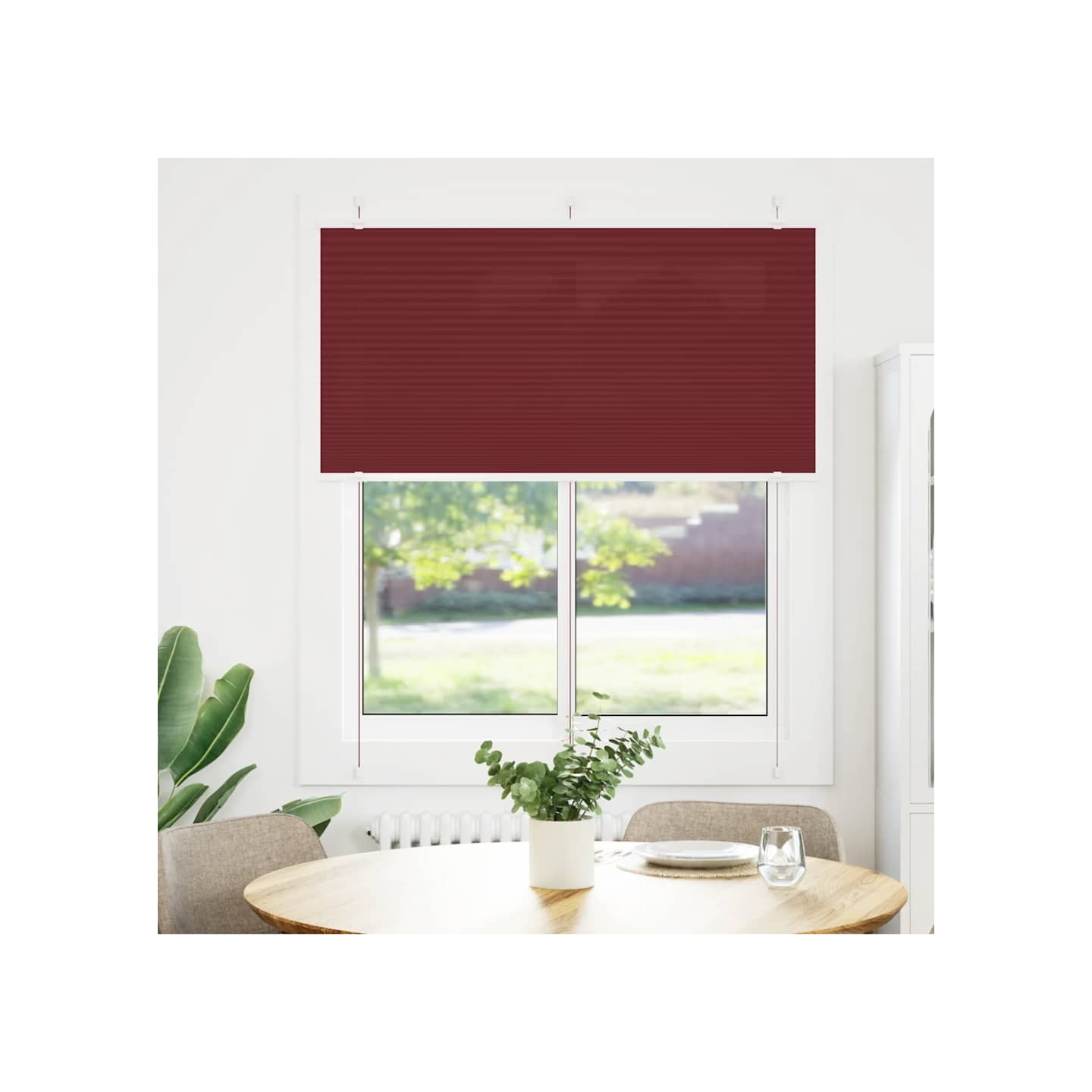 Store plissé rouge bordeaux 115x100 cm largeur du tissu 114,4cm
