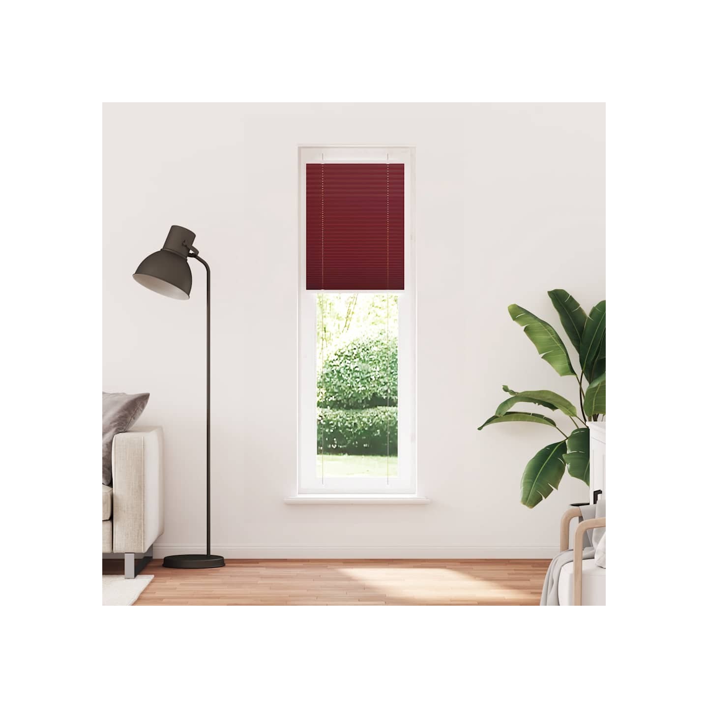 Store plissé rouge bordeaux 65x200 cm largeur du tissu 64,4 cm
