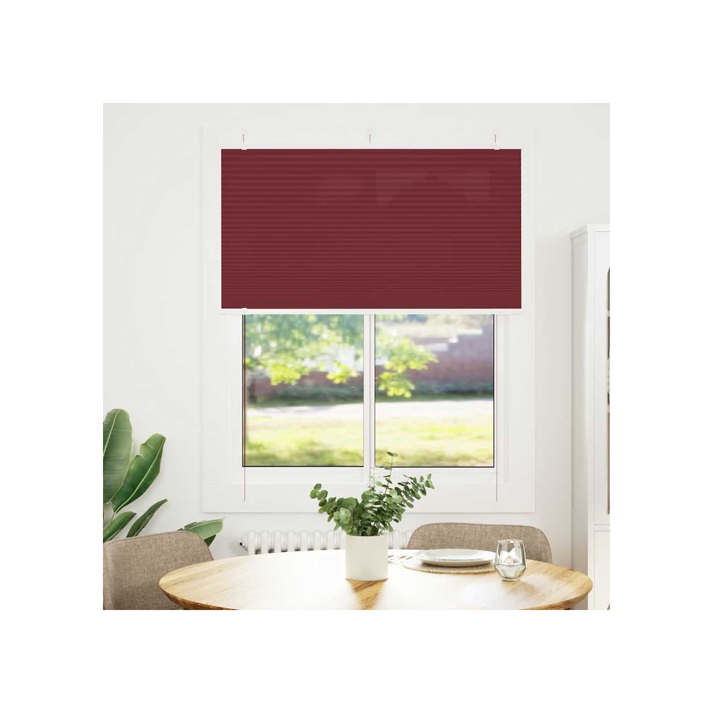 Store plissé rouge bordeaux 110x150 cm largeur du tissu 109,4cm
