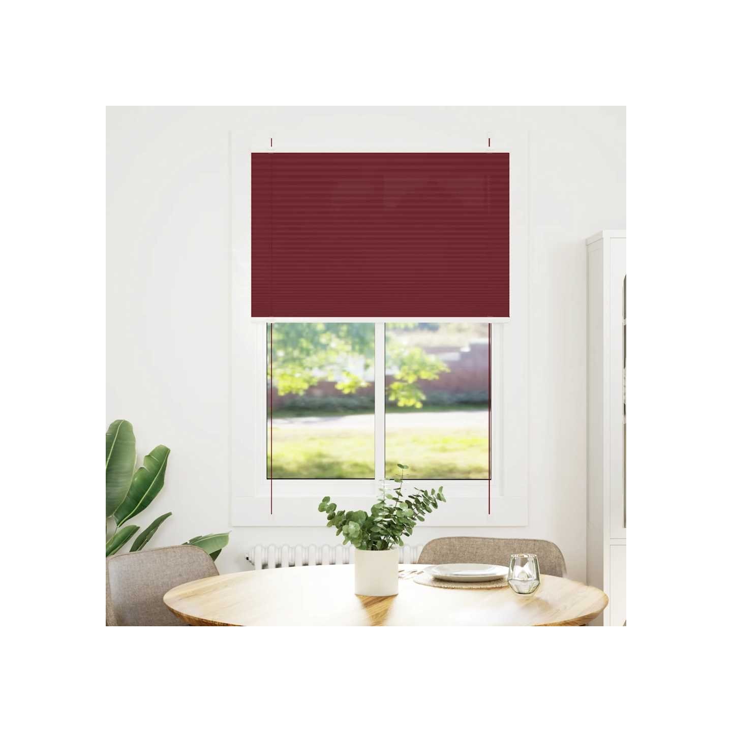 Store plissé rouge bordeaux 90x150 cm largeur du tissu 89,4 cm
