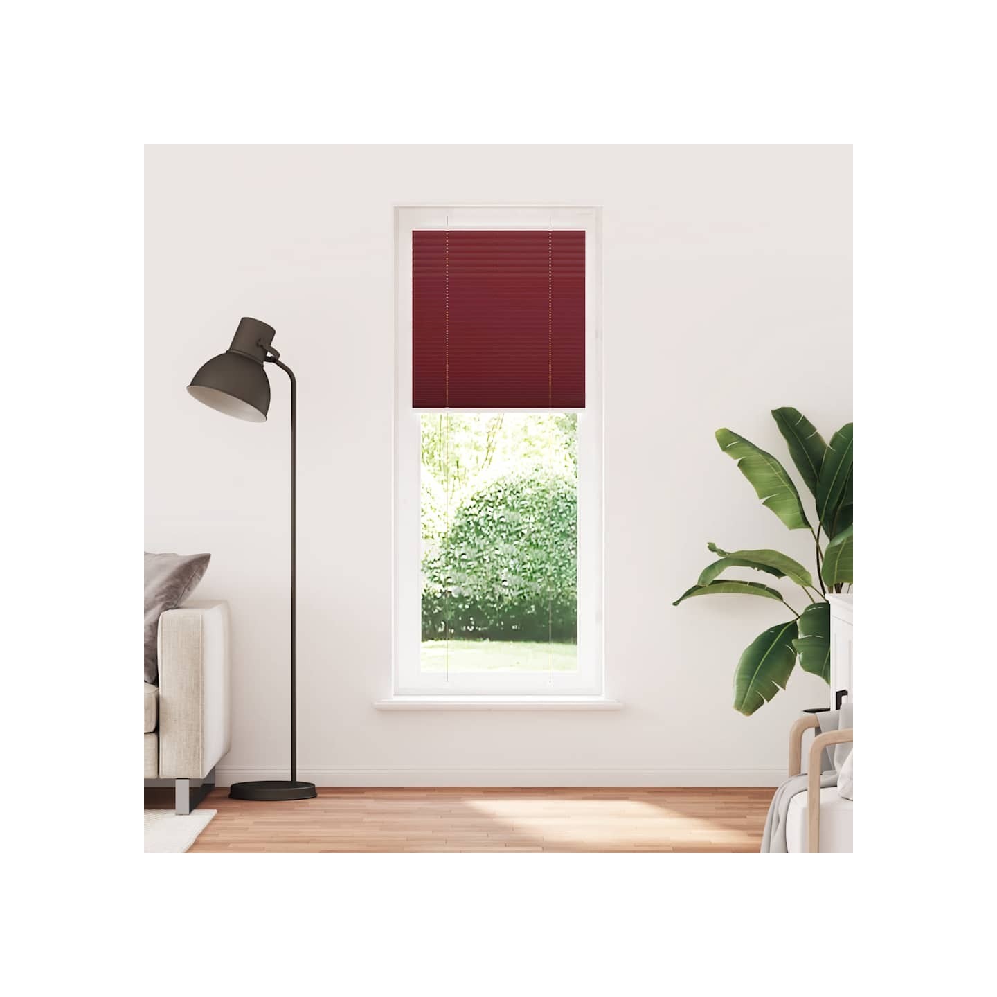 Store plissé rouge bordeaux 75x200 cm largeur du tissu 74,4 cm