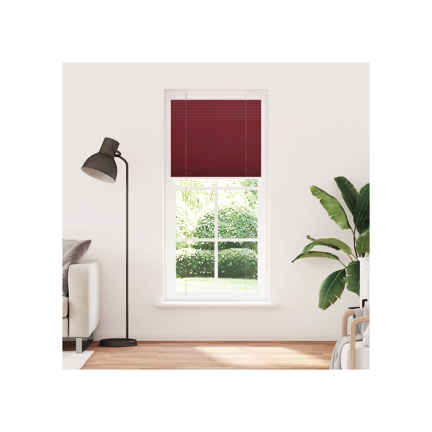 Store plissé rouge bordeaux 90x200 cm largeur du tissu 89,4 cm