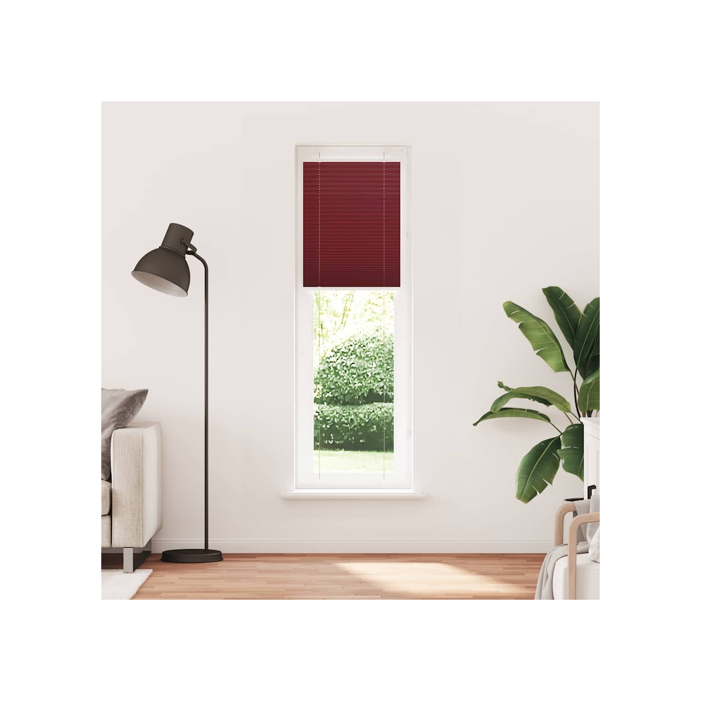 Store plissé rouge bordeaux 55x200 cm largeur du tissu 54,4 cm