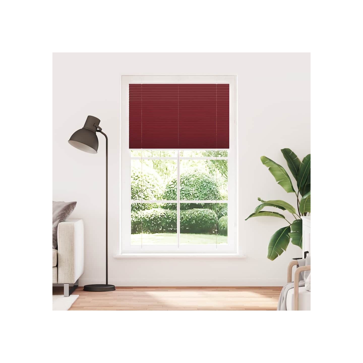 Store plissé rouge bordeaux 115x200 cm largeur du tissu 114,4cm