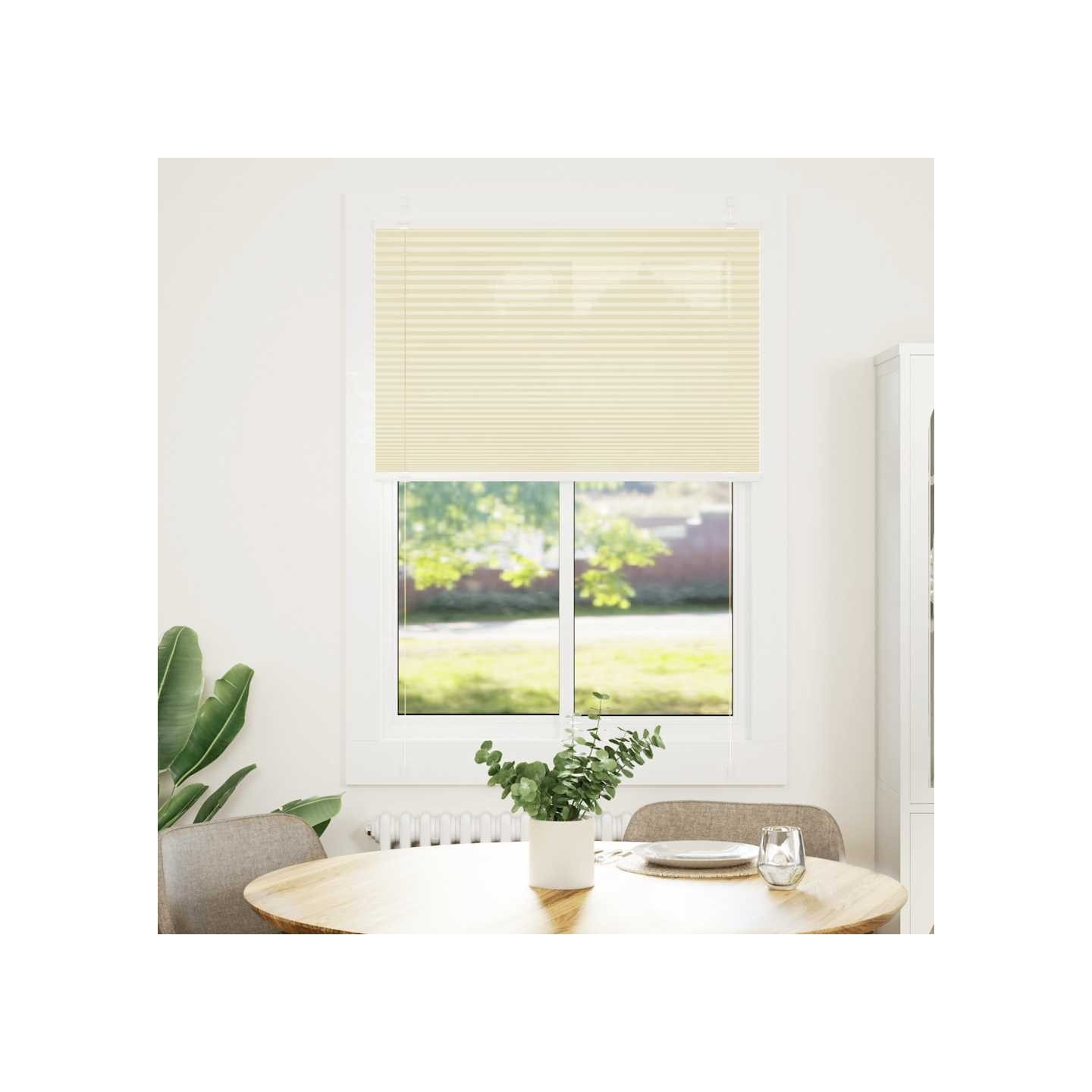 Store plissé crème 90x100 cm largeur du tissu 89,4 cm polyester