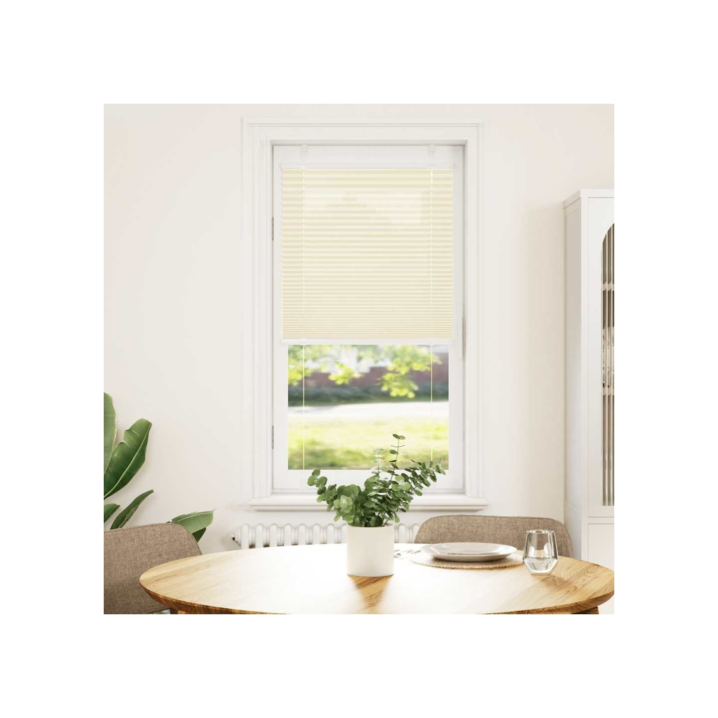 Store plissé crème 55x150 cm largeur du tissu 54,4 cm polyester