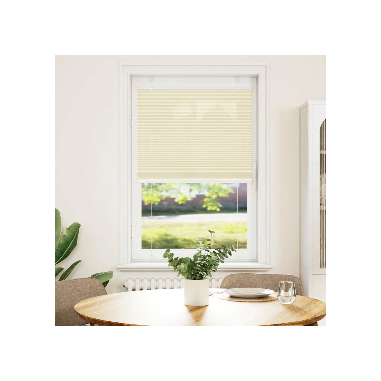 Store plissé crème 70x150 cm largeur du tissu 69,4 cm polyester