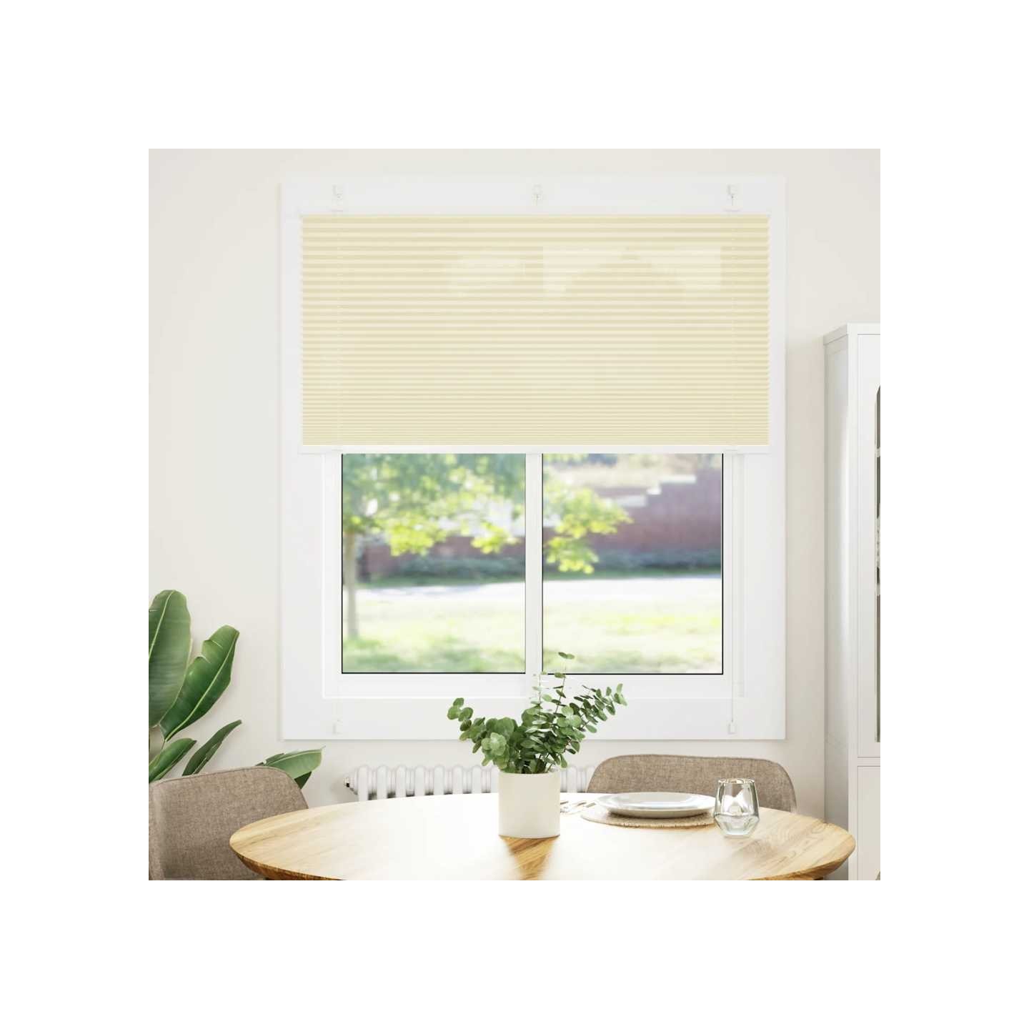 Store plissé crème 115x150cm largeur du tissu 114,4cm polyester