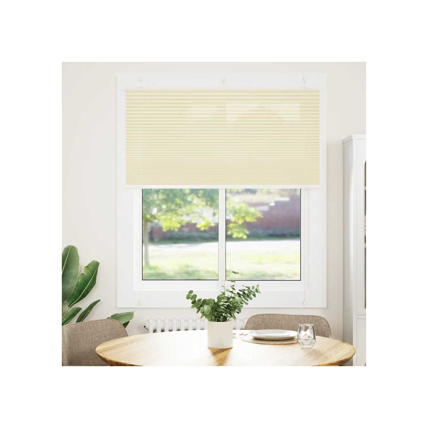 Store plissé crème 120x150cm largeur du tissu 119,4cm polyester