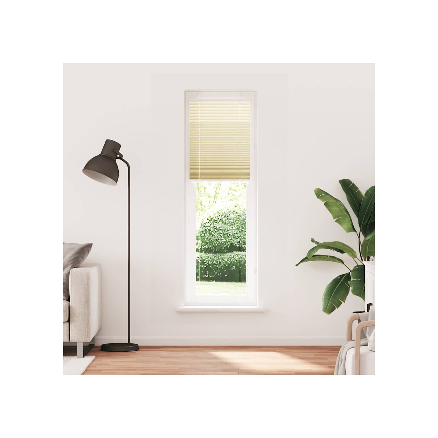 Store plissé crème 60x200 cm largeur du tissu 59,4 cm polyester
