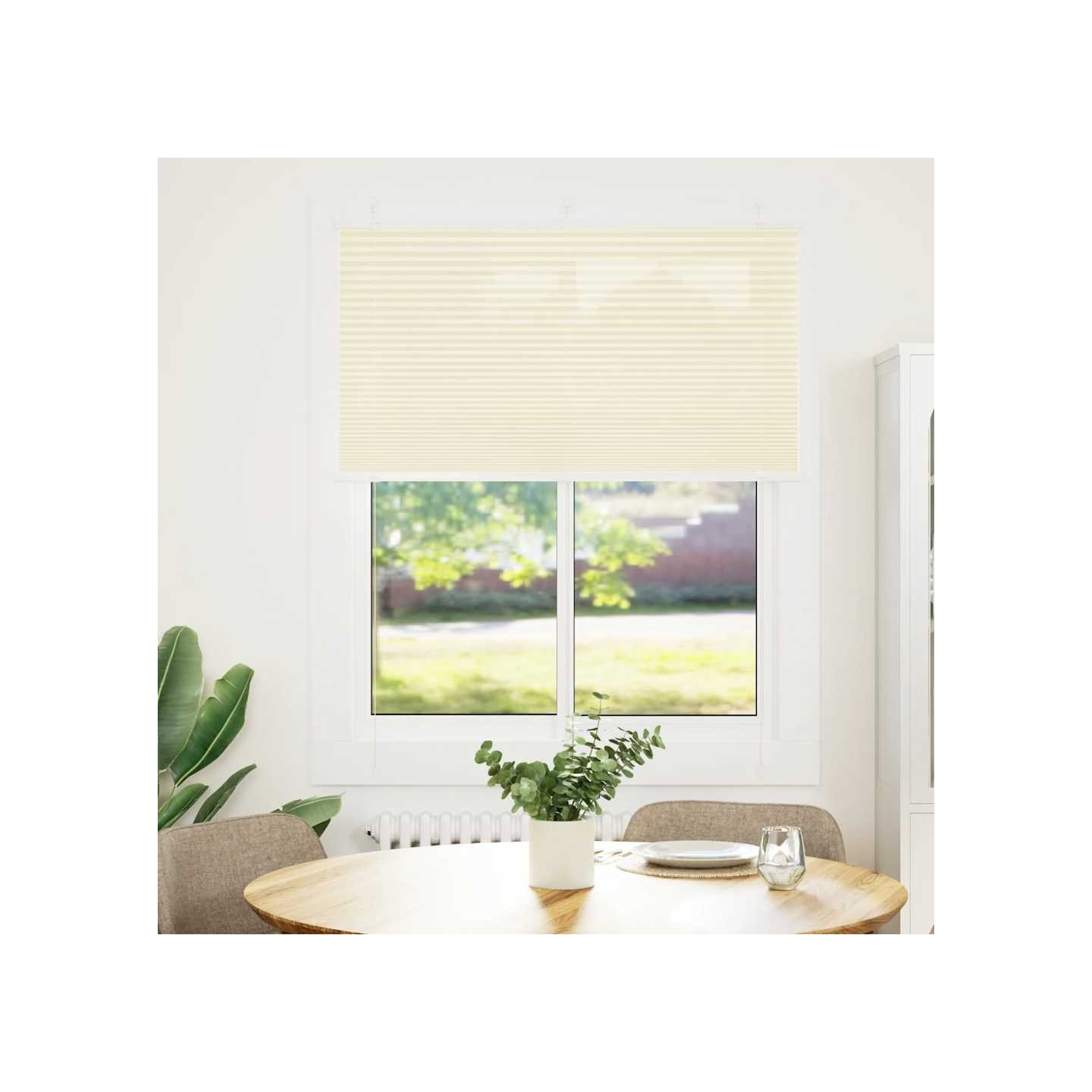 Store plissé crème 105x150cm largeur du tissu 104,4cm polyester