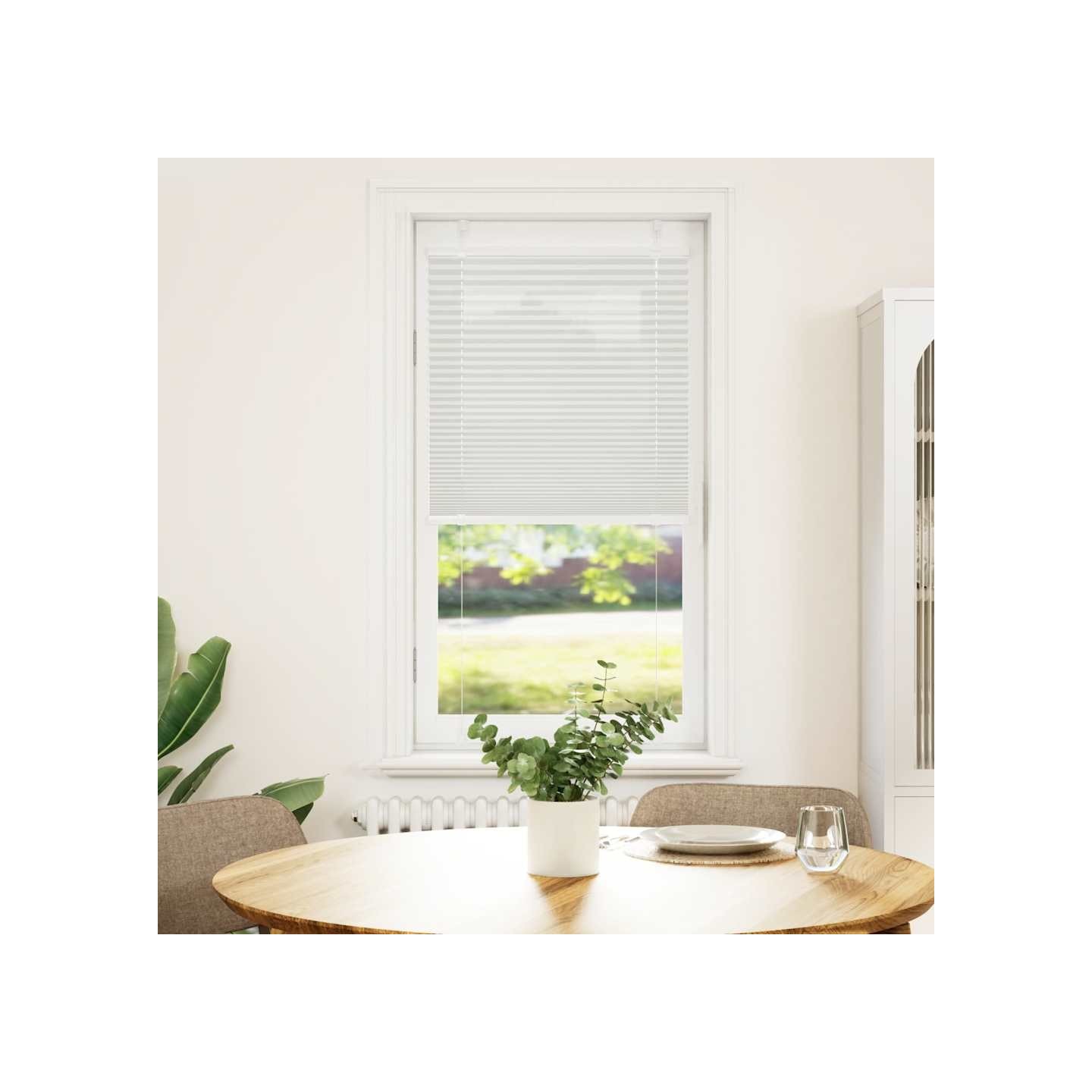 Store plissé gris clair 55x100 cm largeur du tissu 54,4 cm