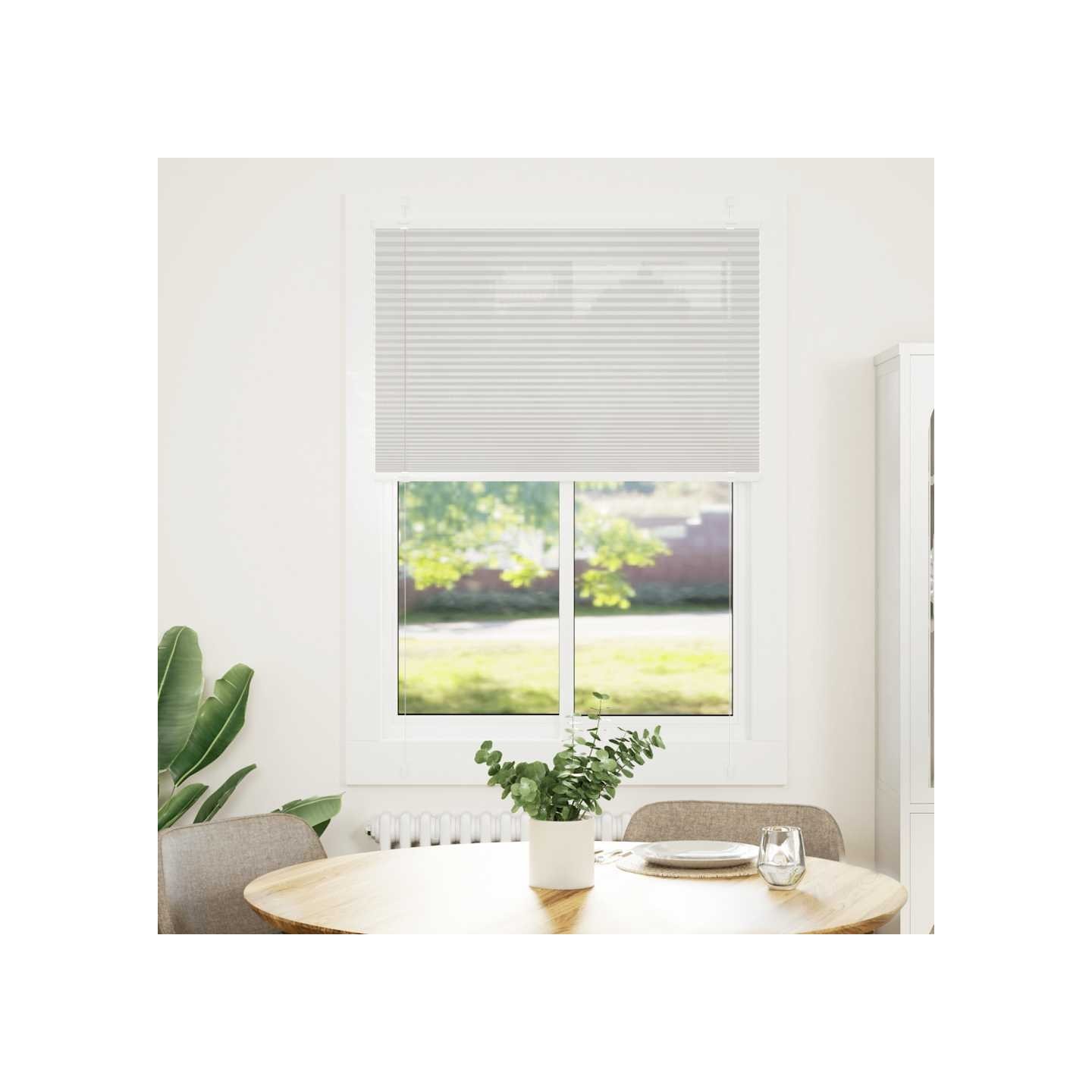Store plissé gris clair 85x100 cm largeur du tissu 84,4 cm