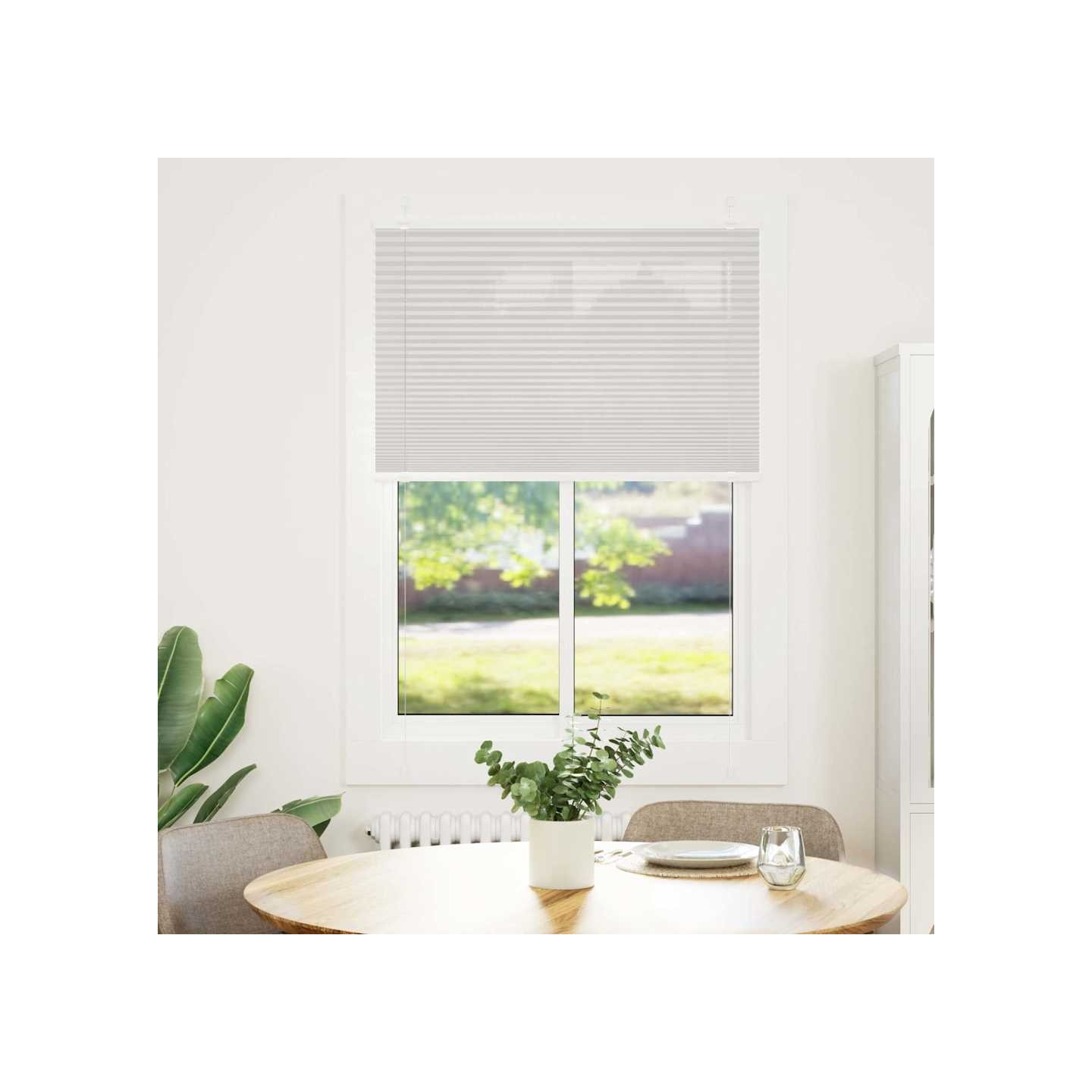 Store plissé gris clair 90x100 cm largeur du tissu 89,4 cm