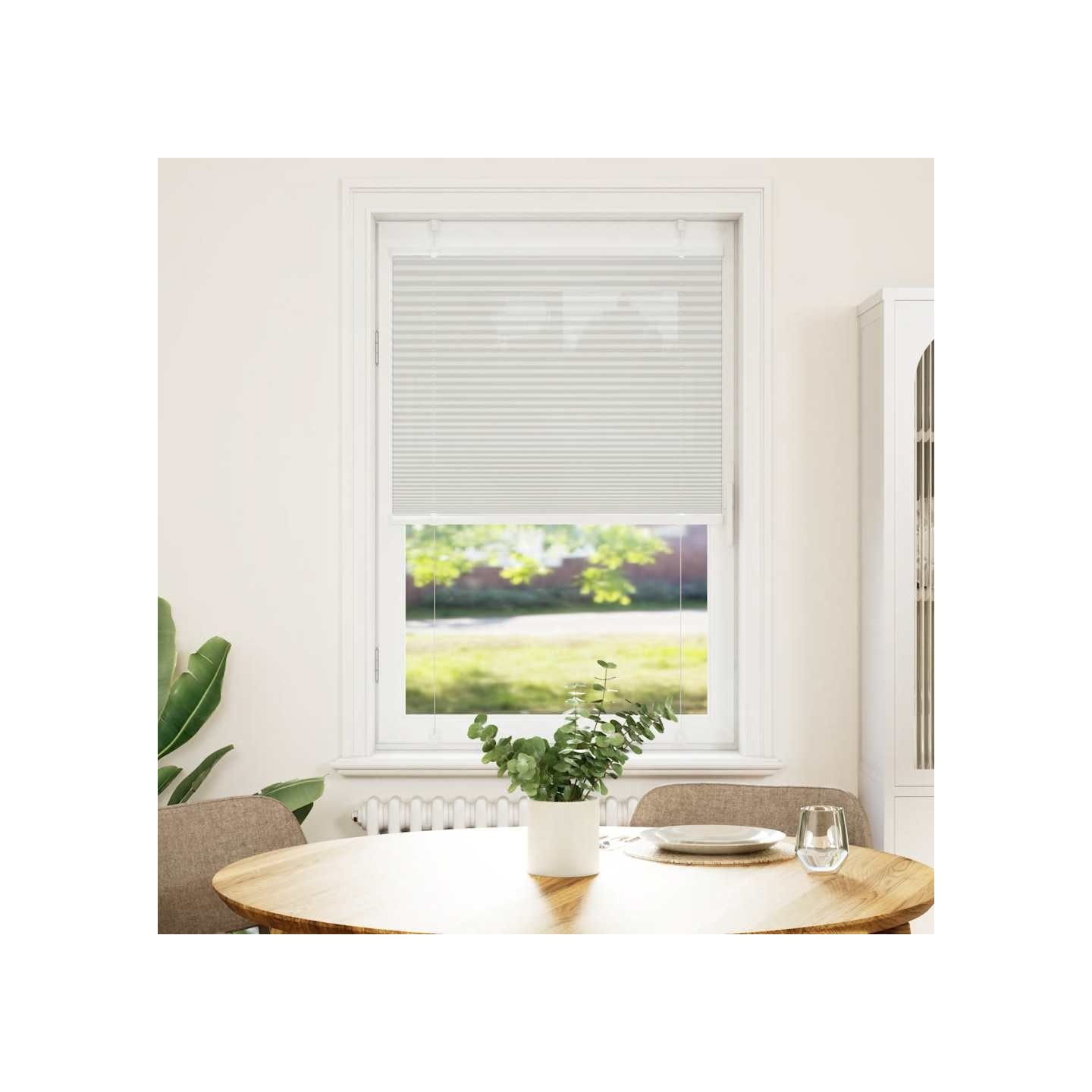 Store plissé gris clair 75x150 cm largeur du tissu 74,4 cm