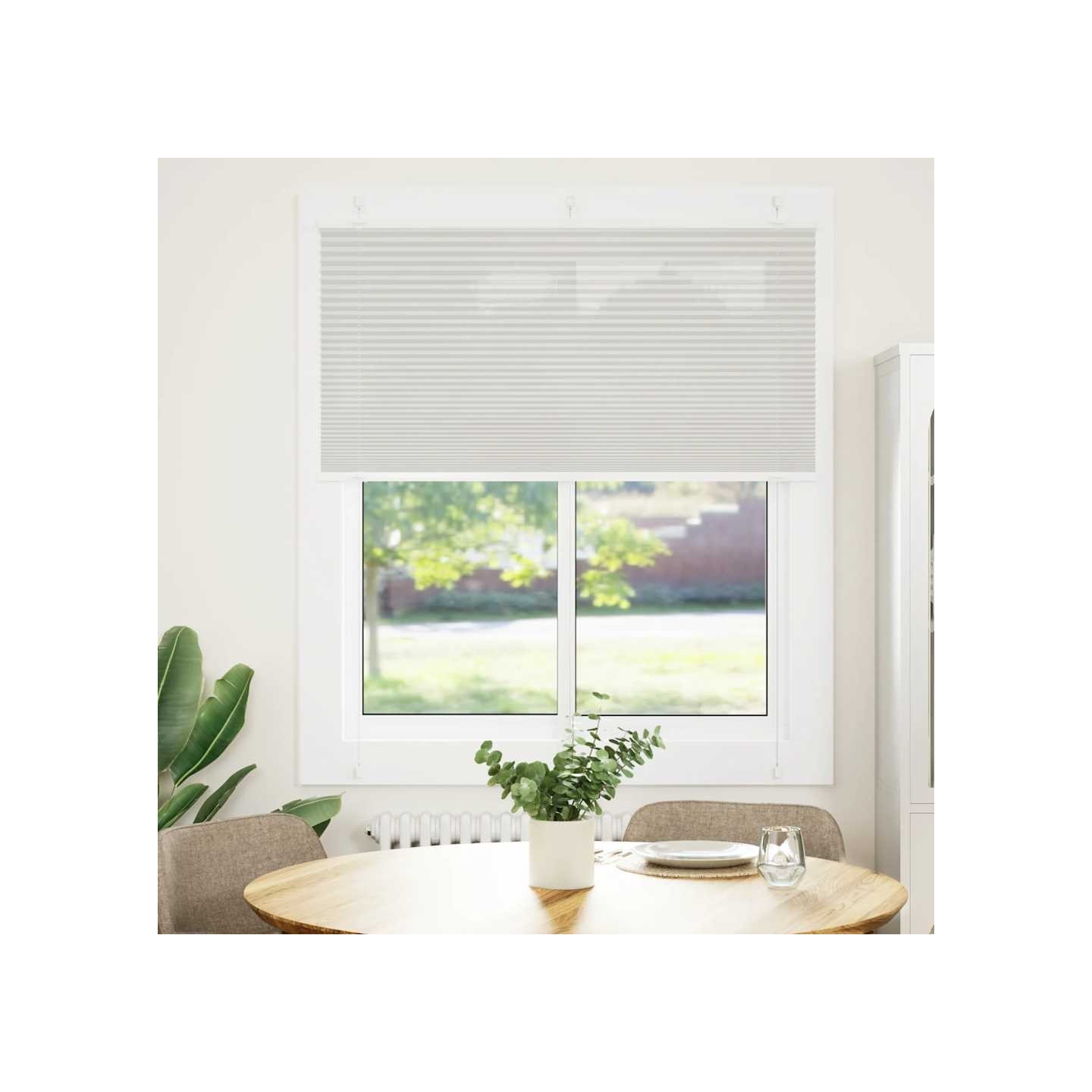 Store plissé gris clair 120x150cm largeur du tissu 119,4cm