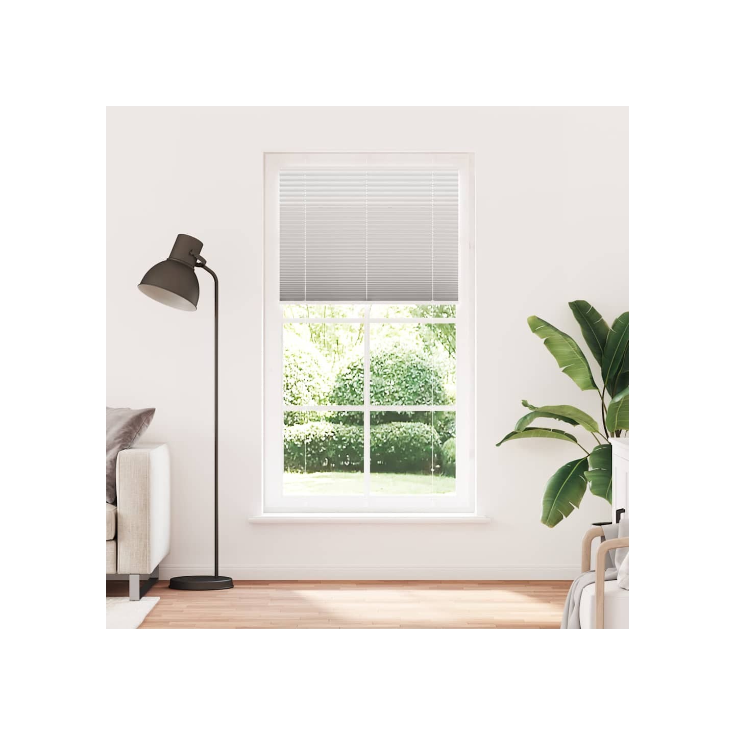 Store plissé gris clair 105x200cm largeur du tissu 104,4cm