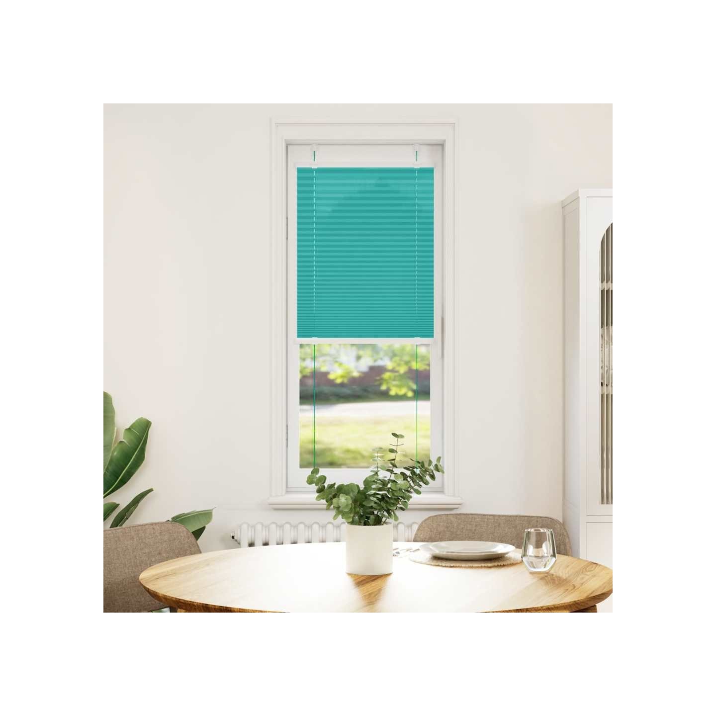 Store plissé vert pétrole 45x100 cm largeur du tissu 44,4 cm