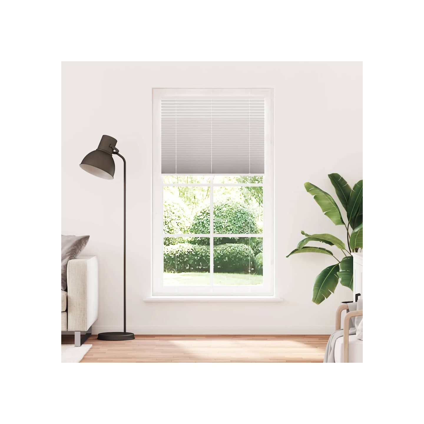 Store plissé gris clair 110x200cm largeur du tissu 109,4cm