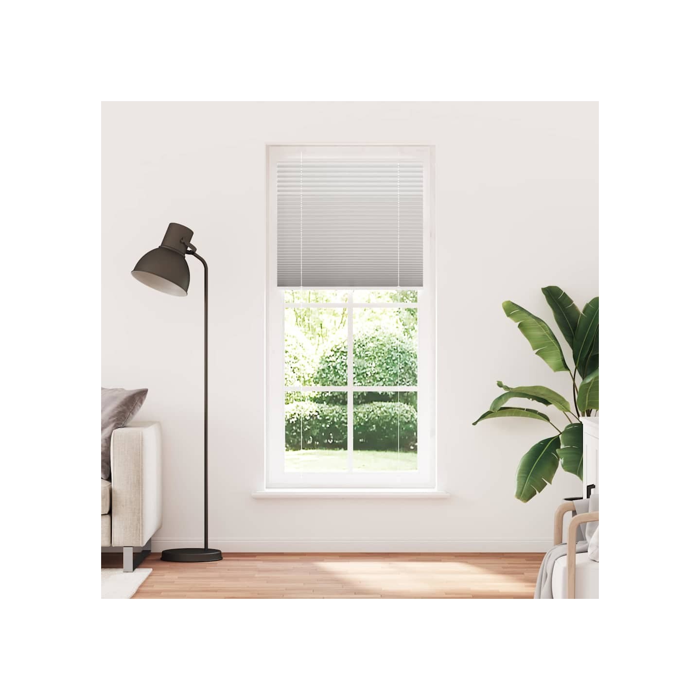 Store plissé gris clair 95x200 cm largeur du tissu 94,4 cm
