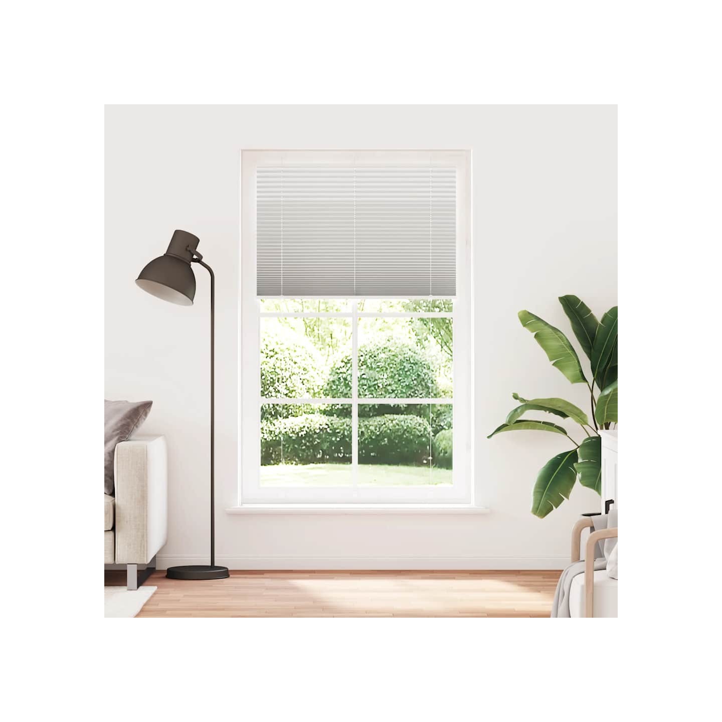 Store plissé gris clair 115x200cm largeur du tissu 114,4cm