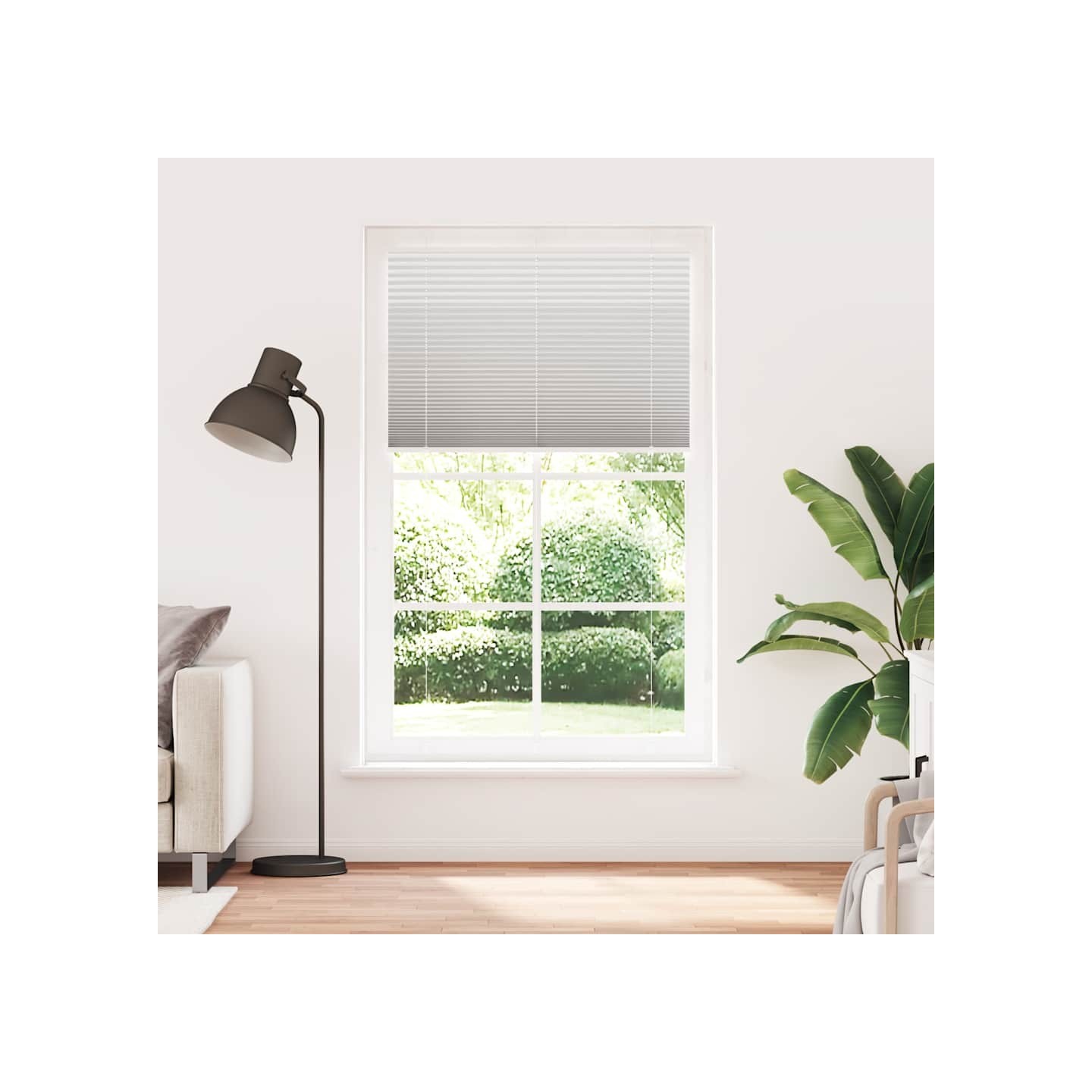 Store plissé gris clair 120x200cm largeur du tissu 119,4cm