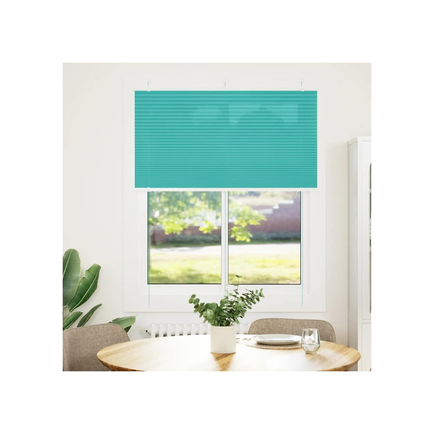 Store plissé vert pétrole 105x100cm largeur du tissu 104,4cm