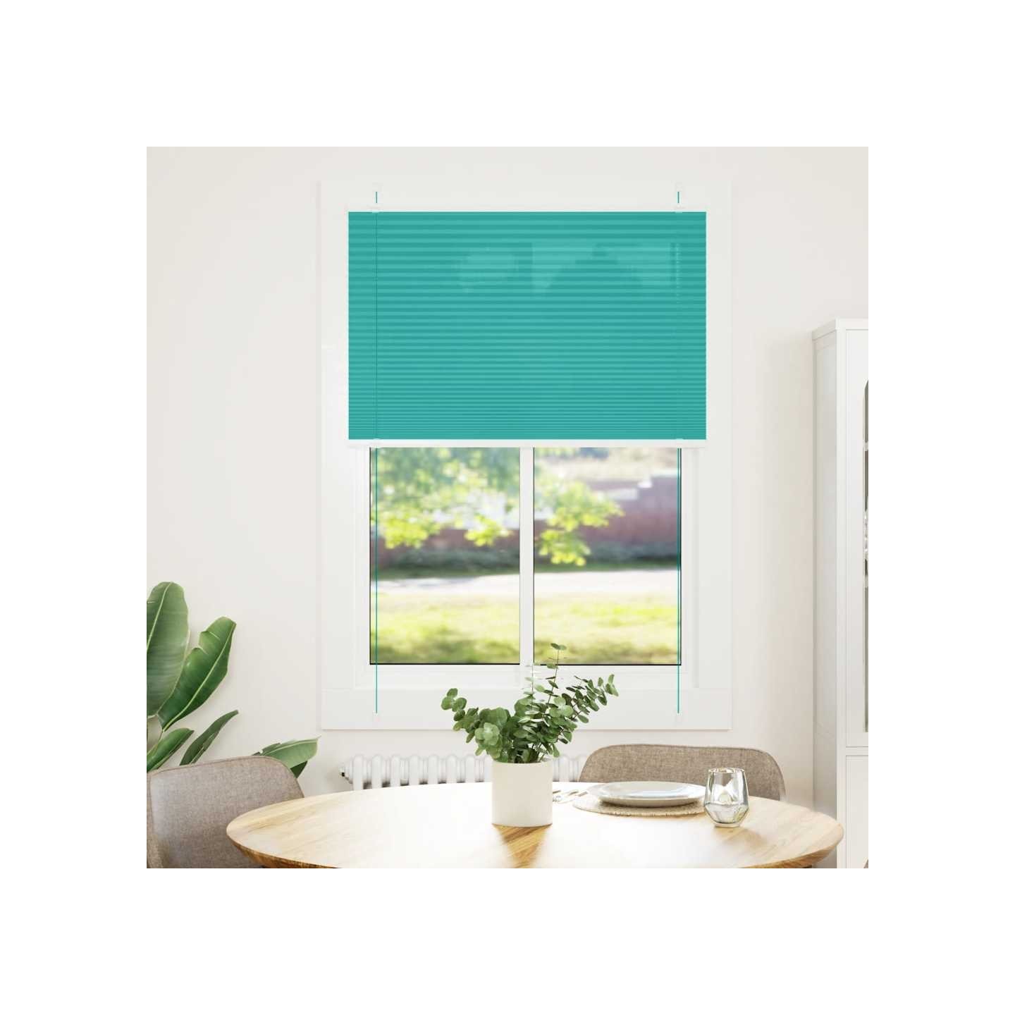 Store plissé vert pétrole 85x150 cm largeur du tissu 84,4 cm